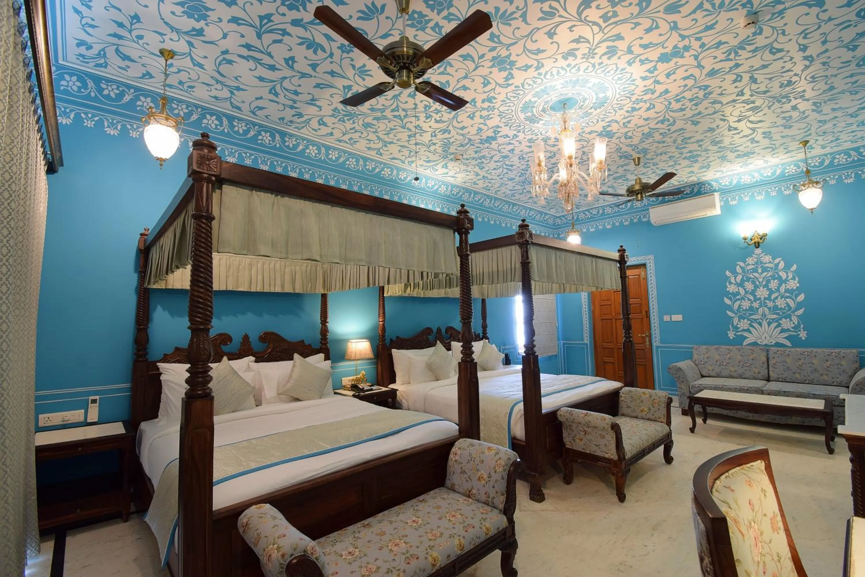 Bed in Umaid Farm Resort- A Legancy Vintage Stay In Jaipur