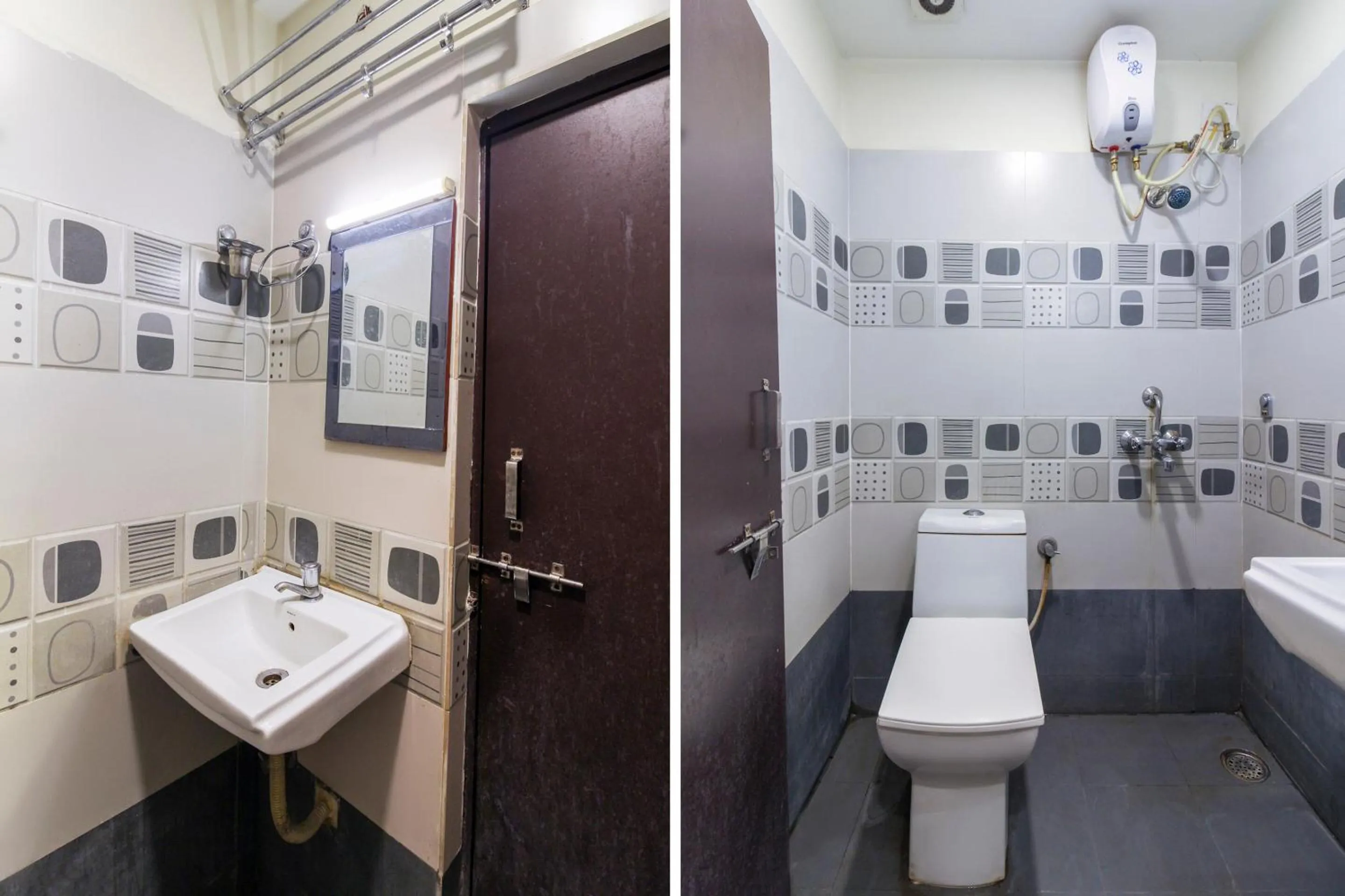 Bathroom in Hotel O Sri Harsha Residency Near JNTU Metro
