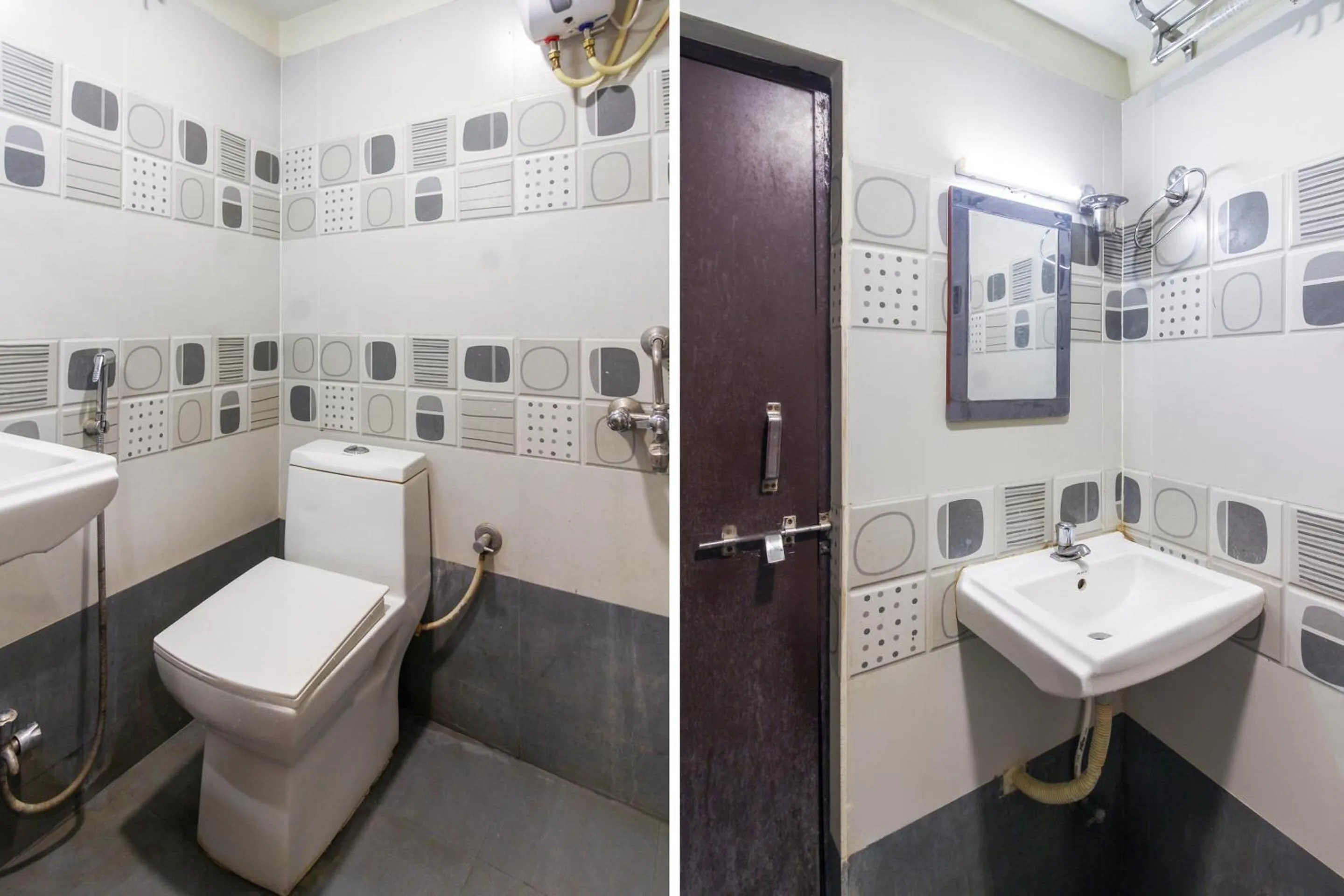 Bathroom in Hotel O Sri Harsha Residency Near JNTU Metro