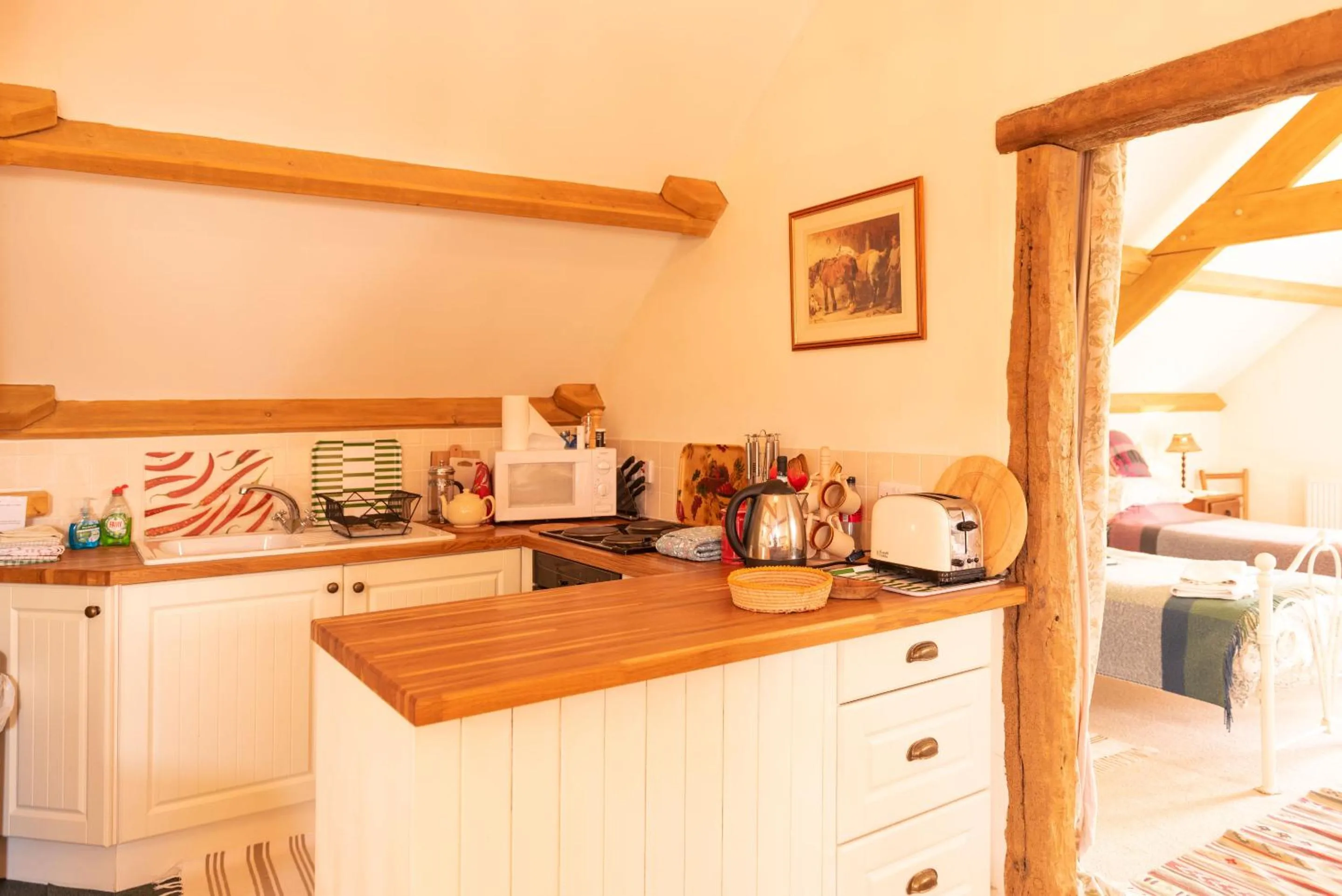 Kitchen or kitchenette in Alltybrain Farm Cottages
