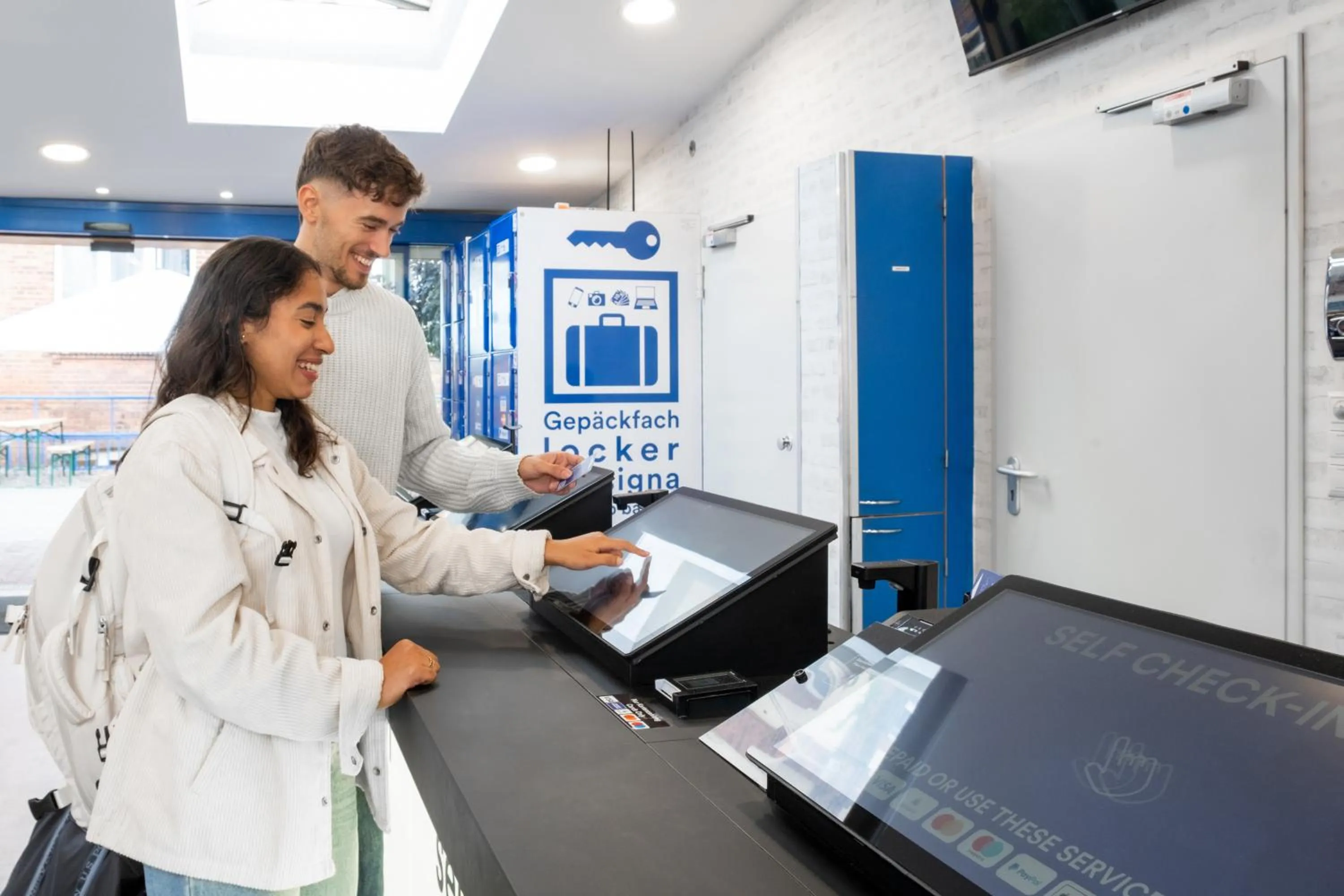 Lobby or reception in a&o Berlin Friedrichshain