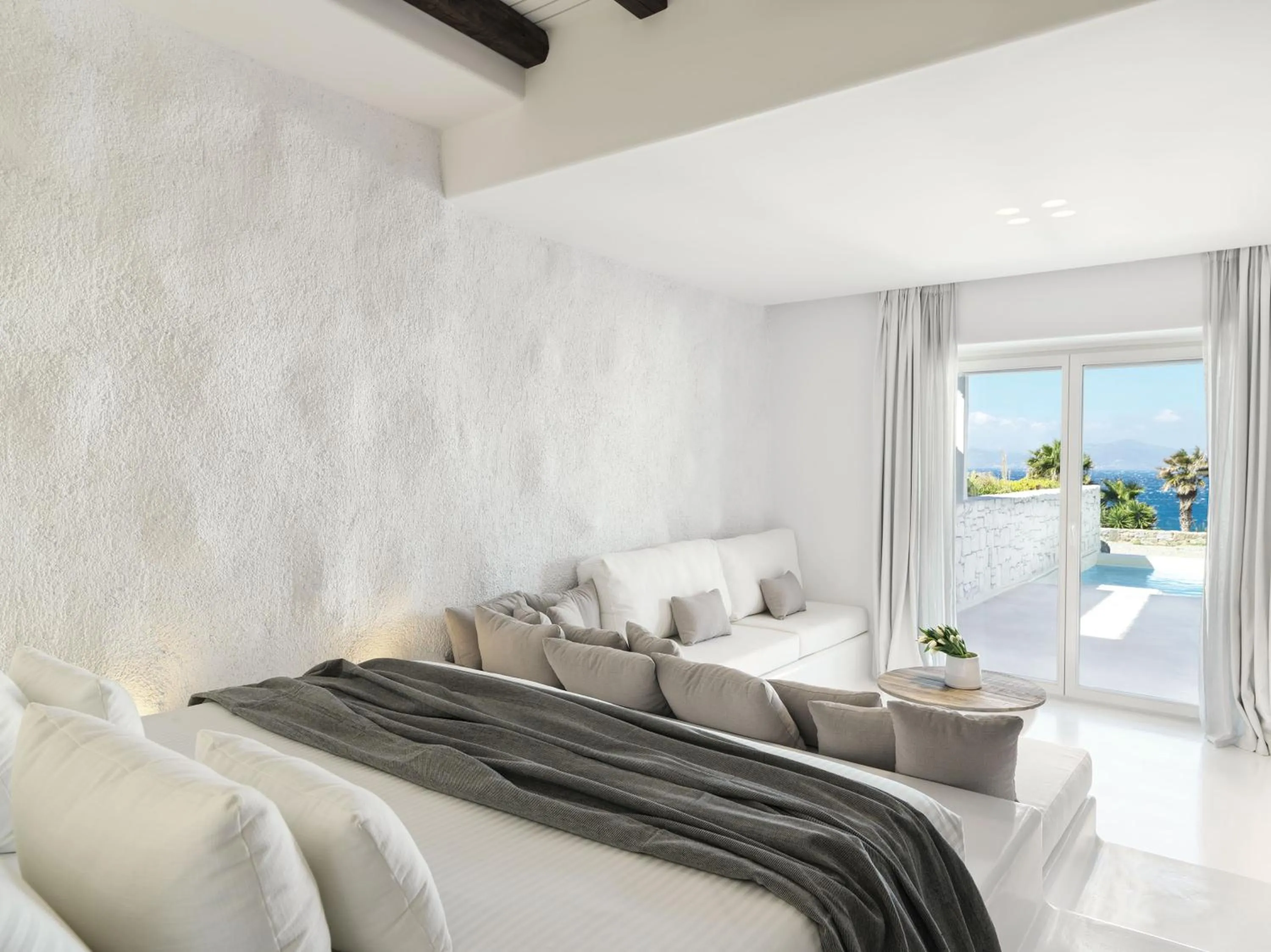 Bedroom, Bed in Mykonos Earth Suites