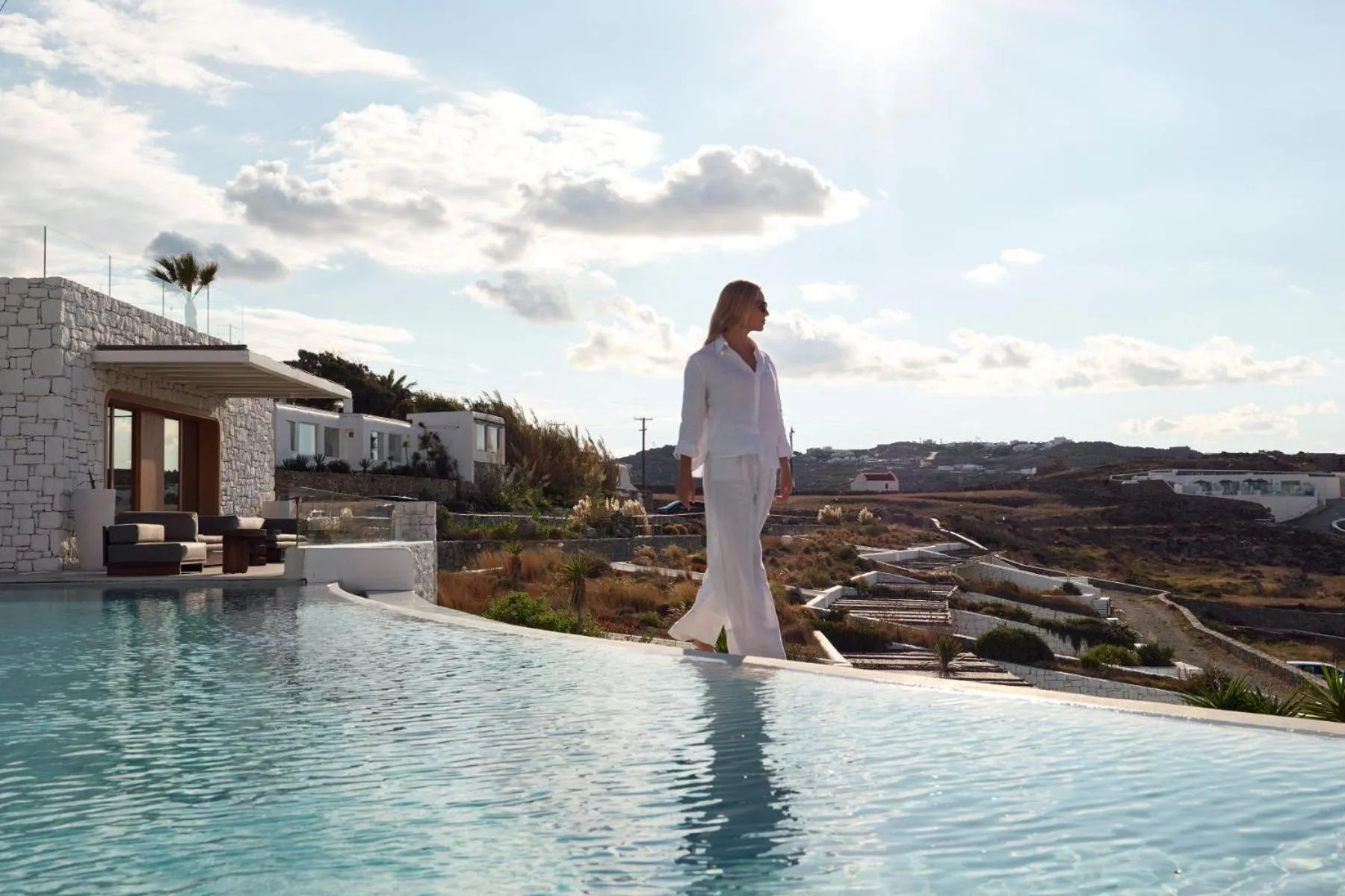 Pool view in Mykonos Earth Suites