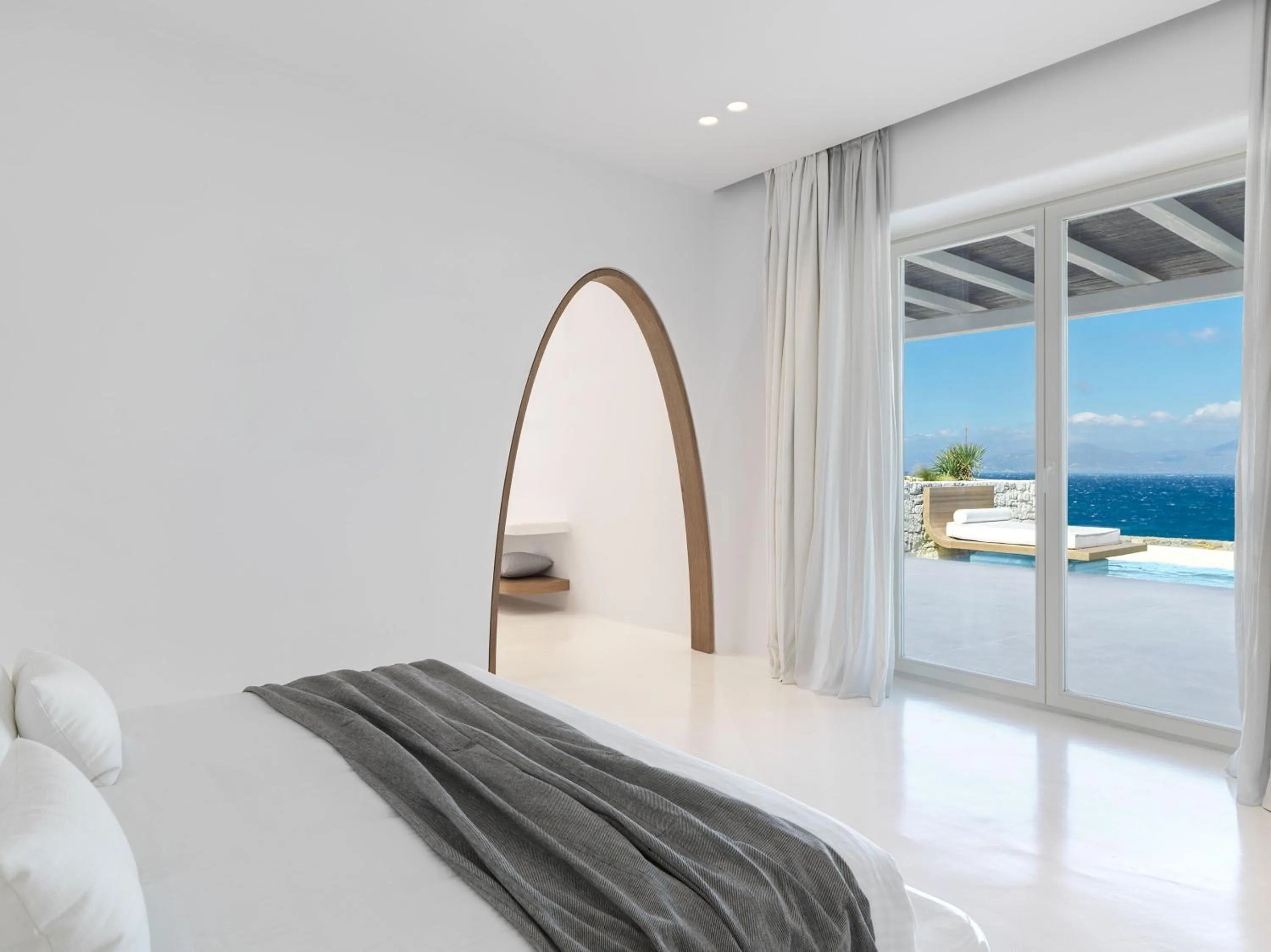 Sea view, Bed in Mykonos Earth Suites