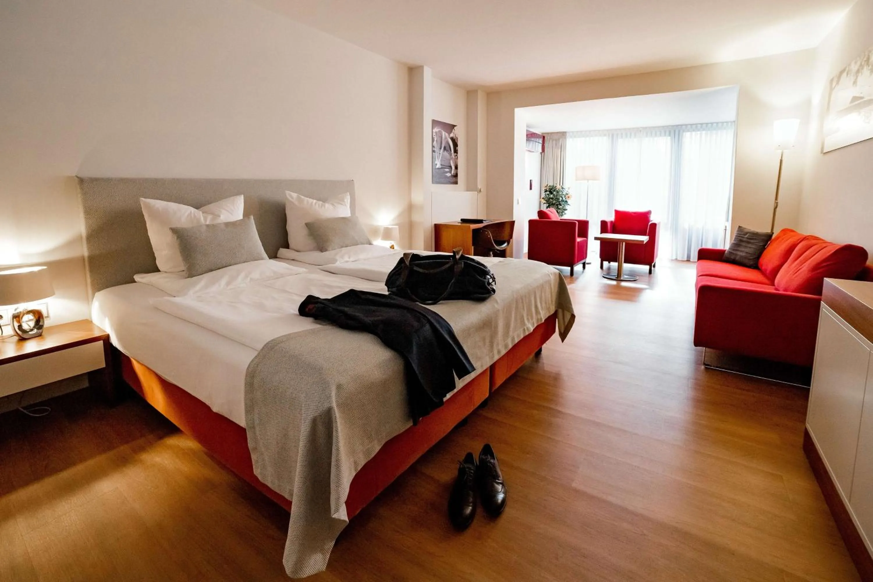 Photo of the whole room, Bed in Privathotel alte mühle Wolfsburg-Weyhausen