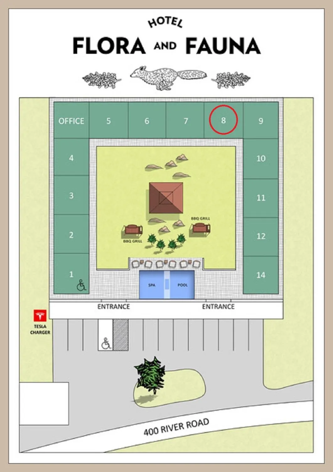 Floor plan in Hotel Flora and Fauna