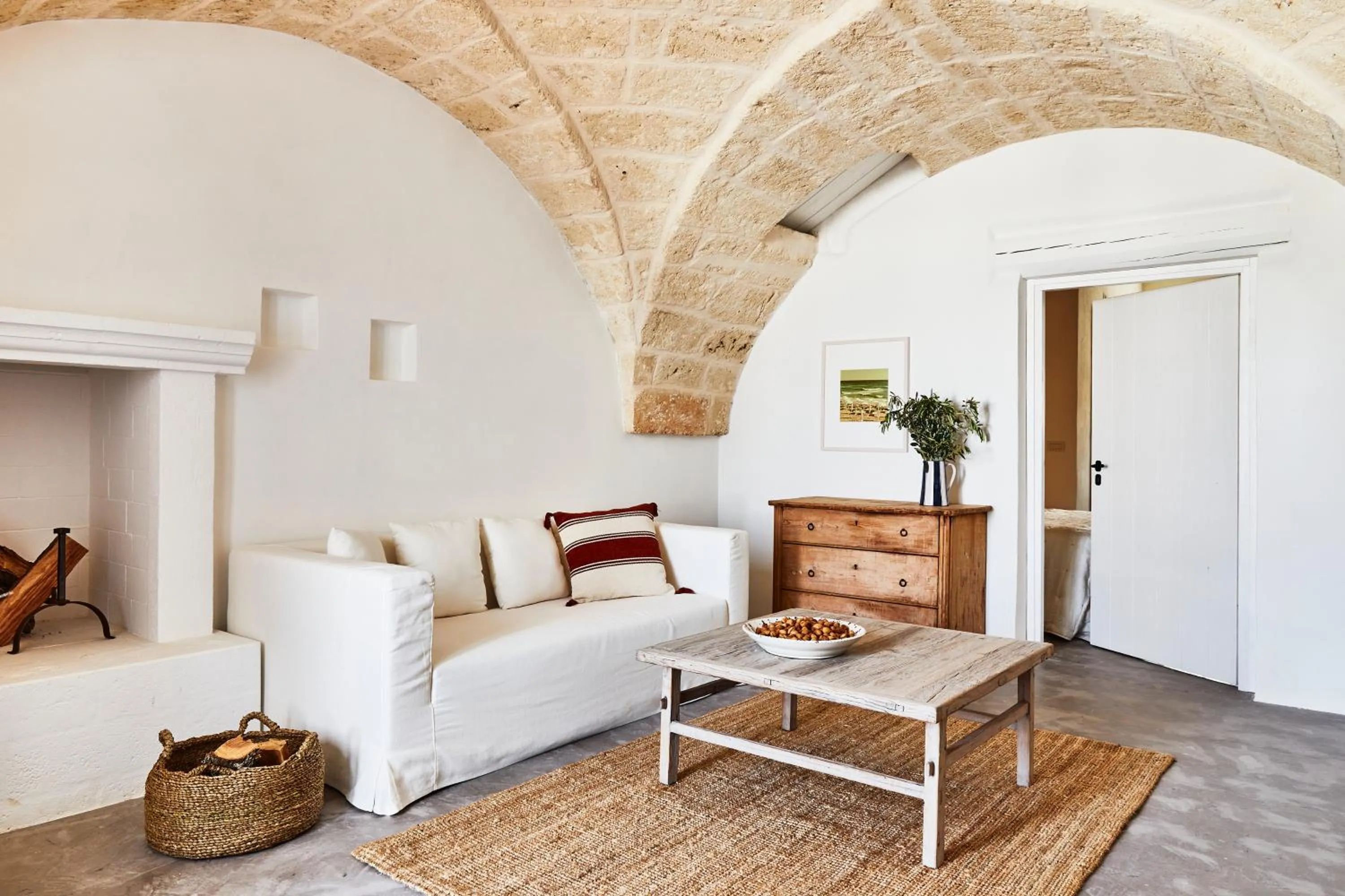 Seating area in Masseria Calderisi