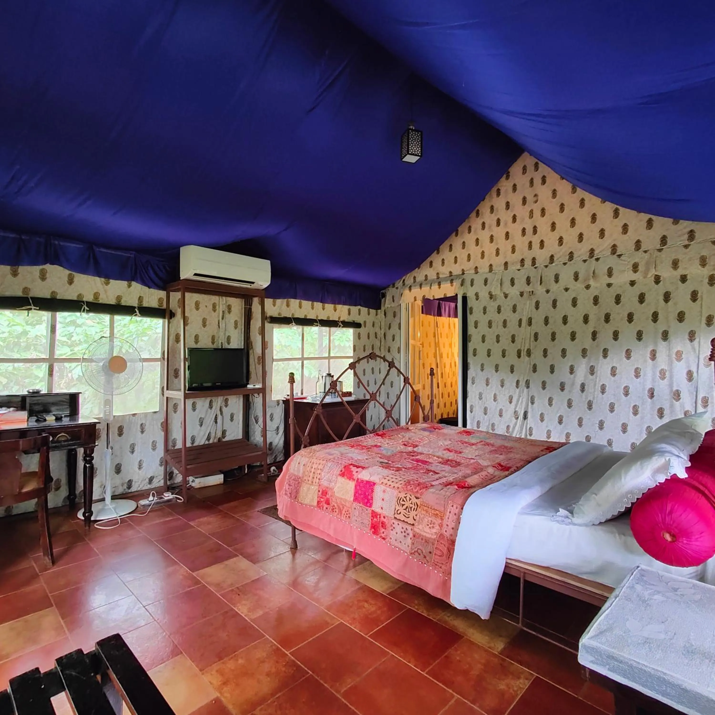 Bedroom in Grassroots Wayanad, Valley-view Tents