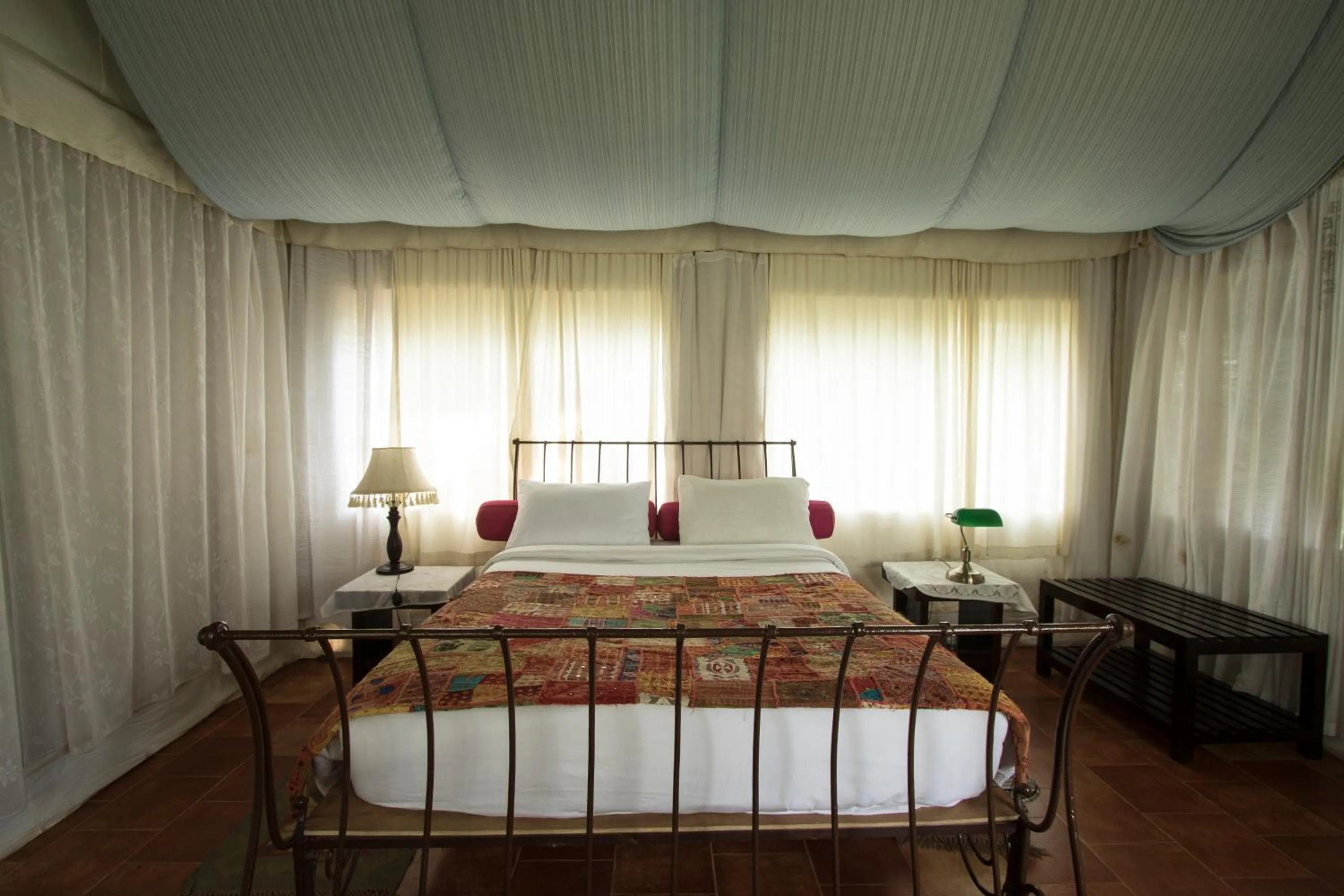 Bed in Grassroots Wayanad, Valley-view Tents