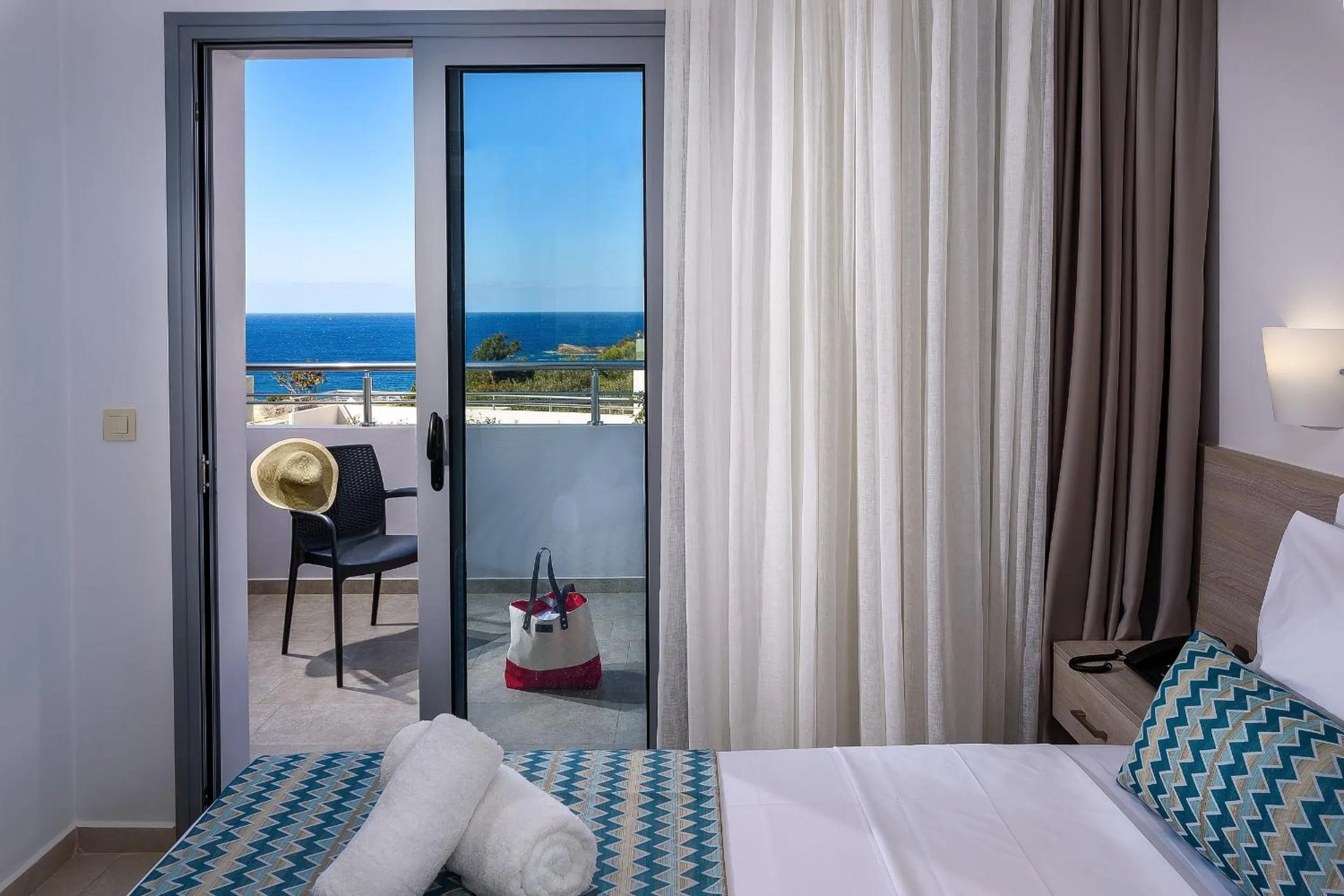 Balcony/Terrace, Bed in Sunset Elafonisi Apartments