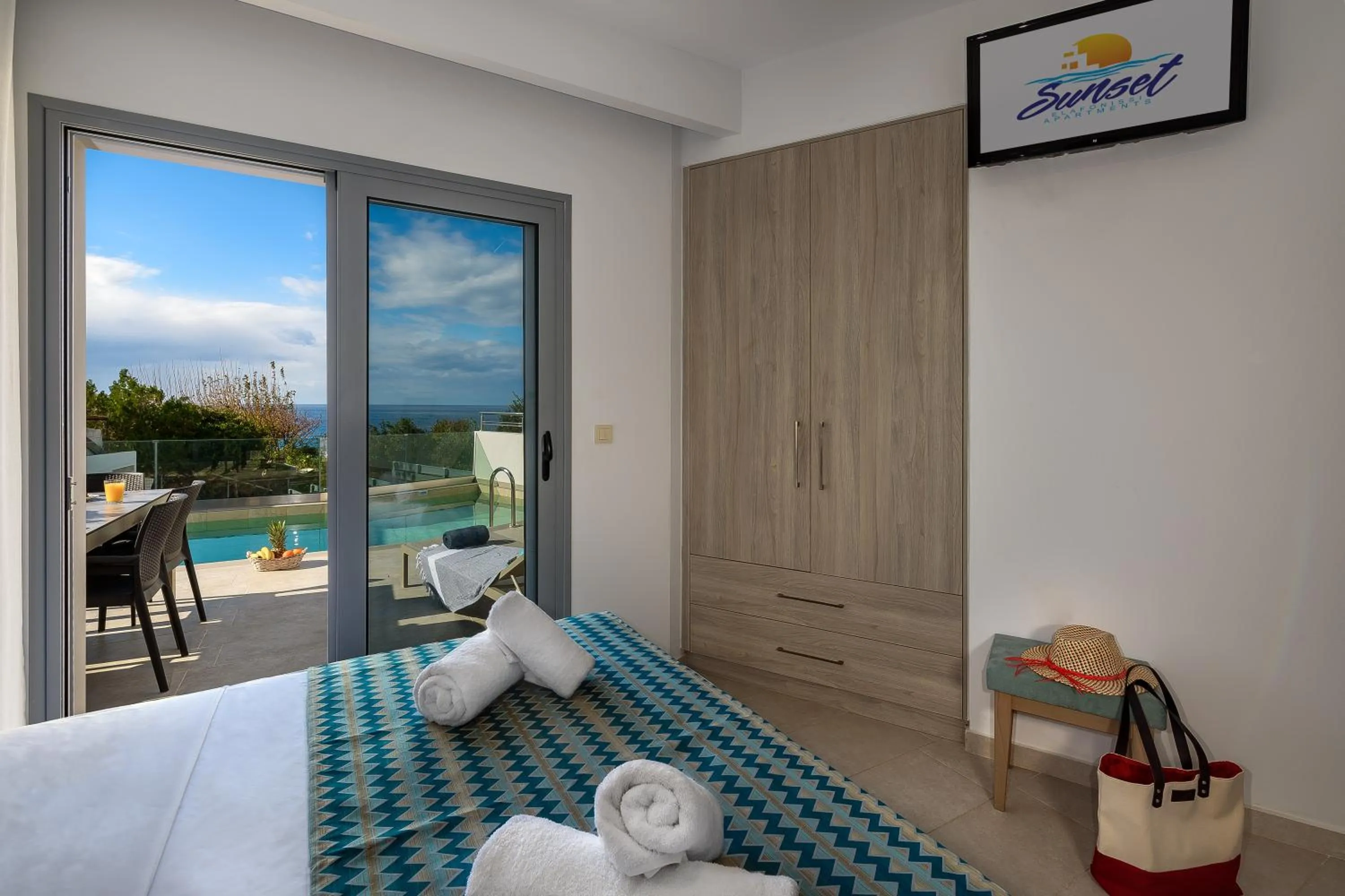 Bedroom, Bed in Sunset Elafonisi Apartments