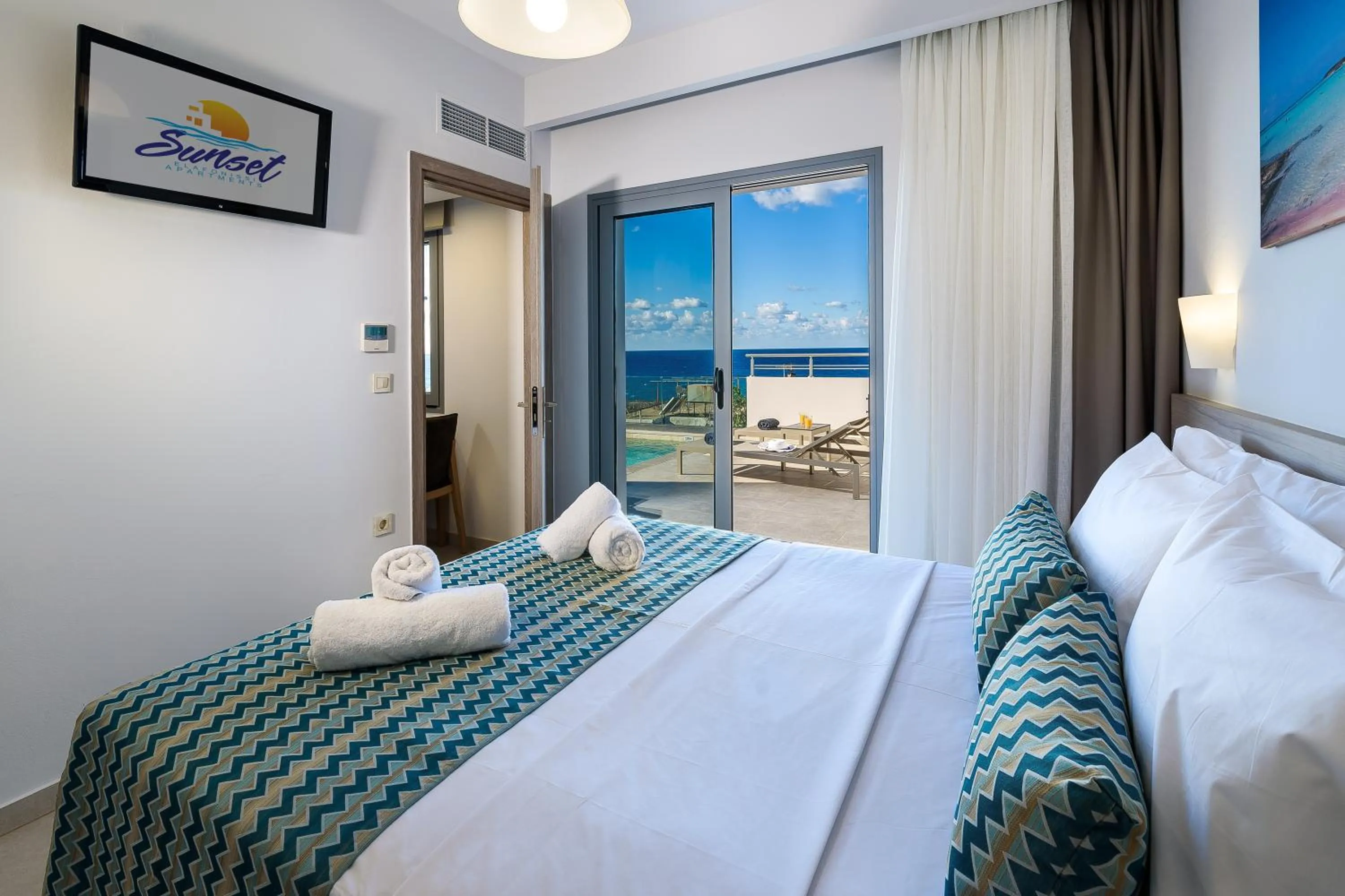 Bedroom, Bed in Sunset Elafonisi Apartments