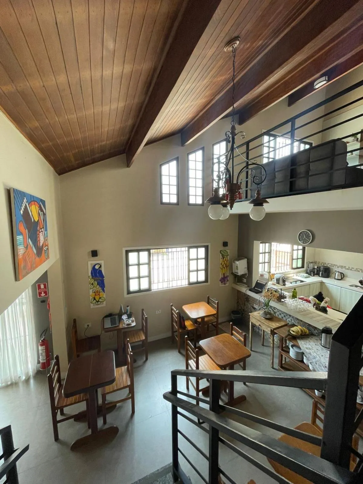 Dining area, Bed in Pousada Chilli Brasil