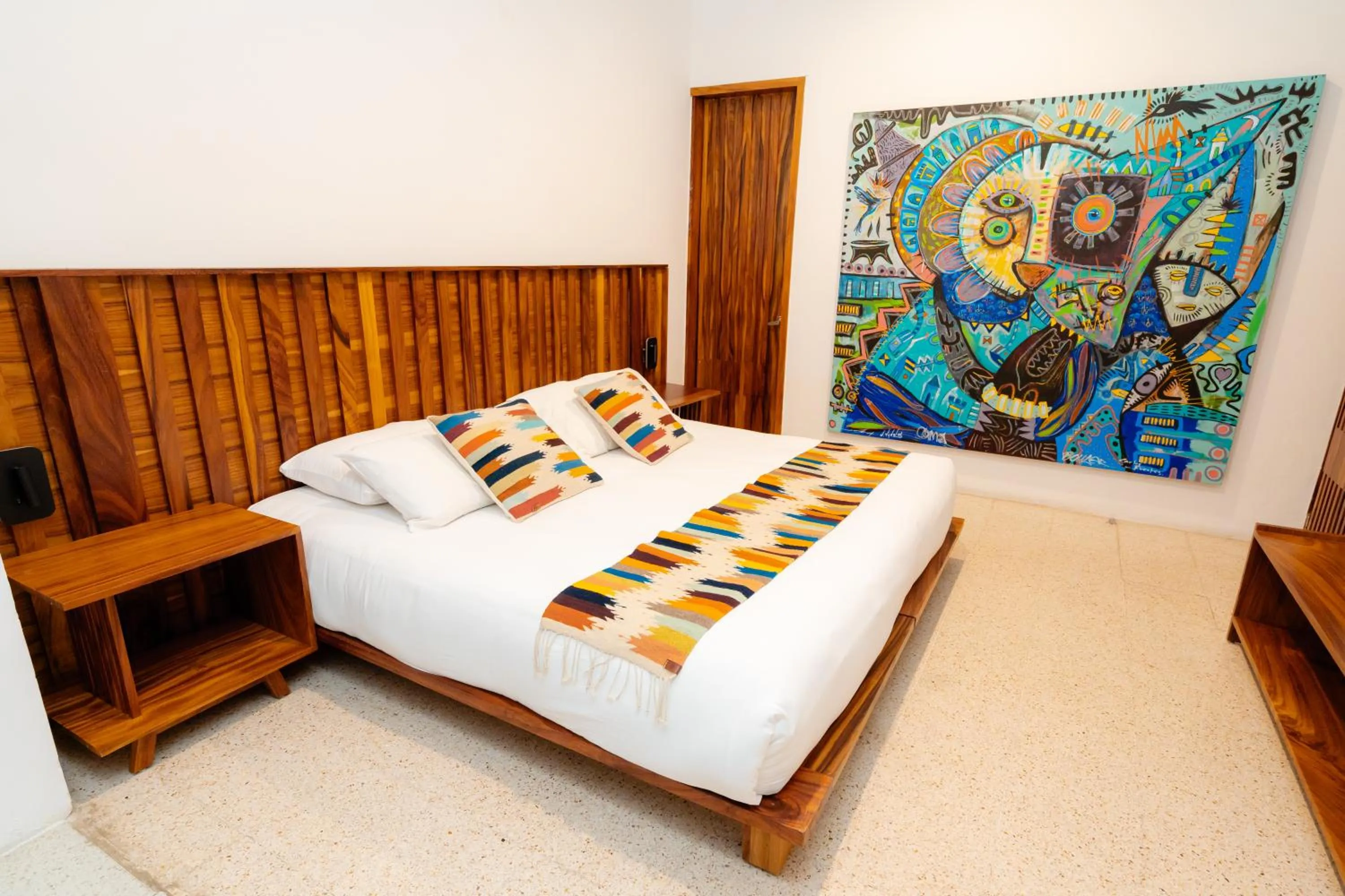 Bed in Hotel Casa de Arte Oaxaca