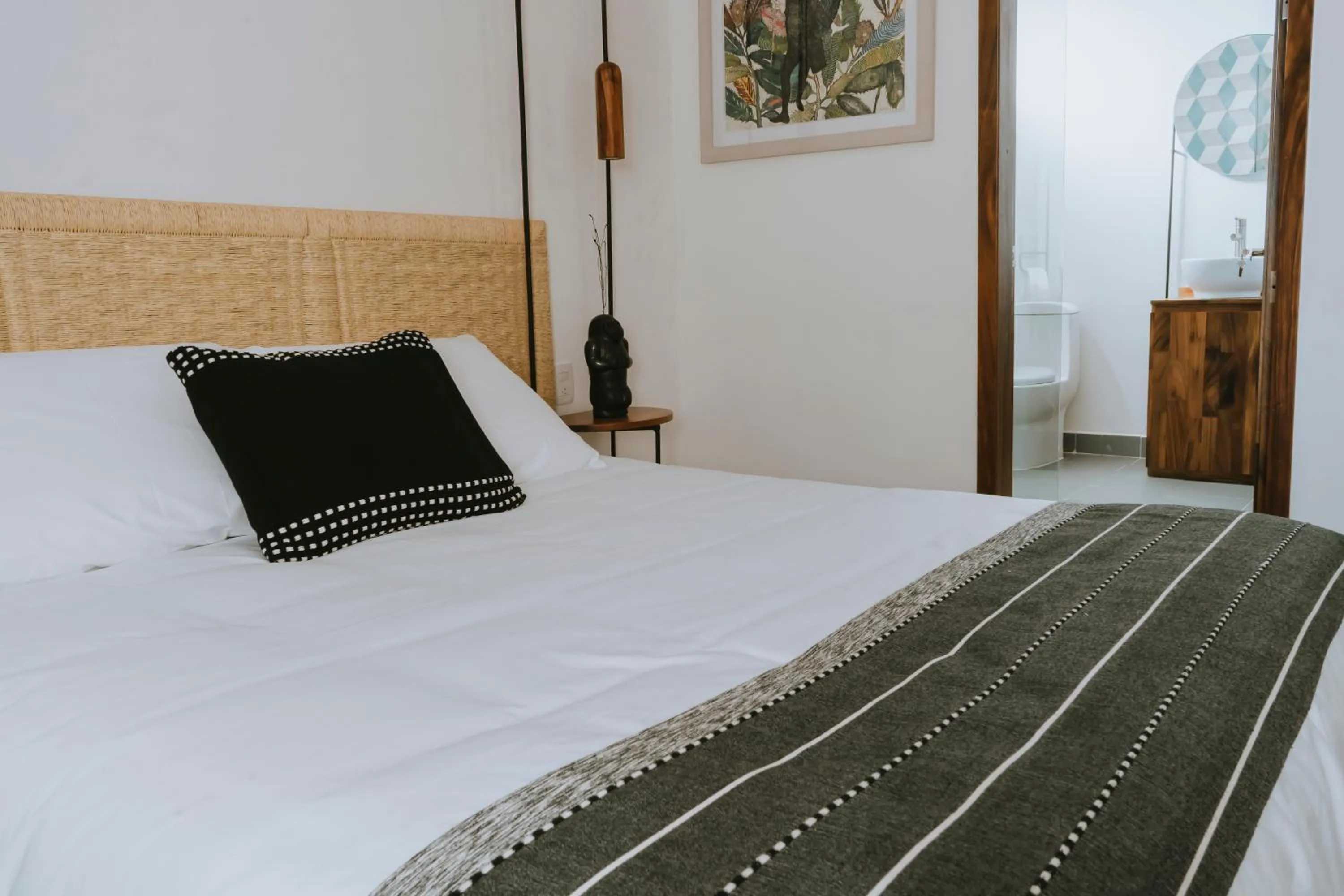 Bed in Hotel Casa de Arte Oaxaca