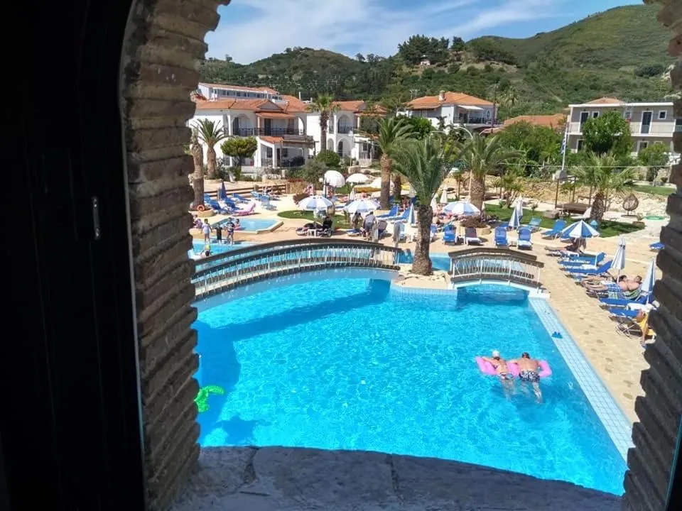 Pool view in Antonis apartments
