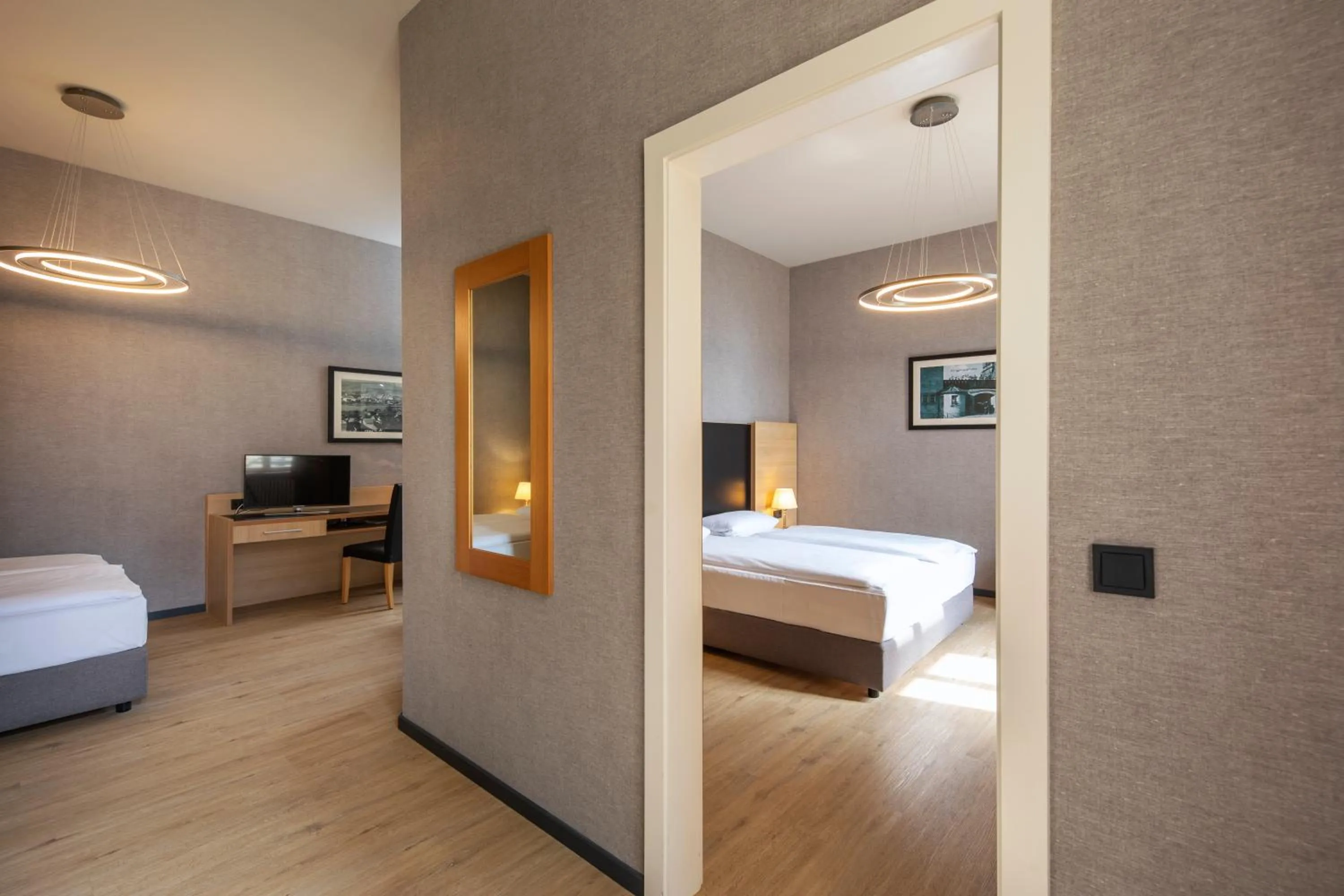 Photo of the whole room, Bed in Michel Hotel Franziskushöhe Lohr am Main