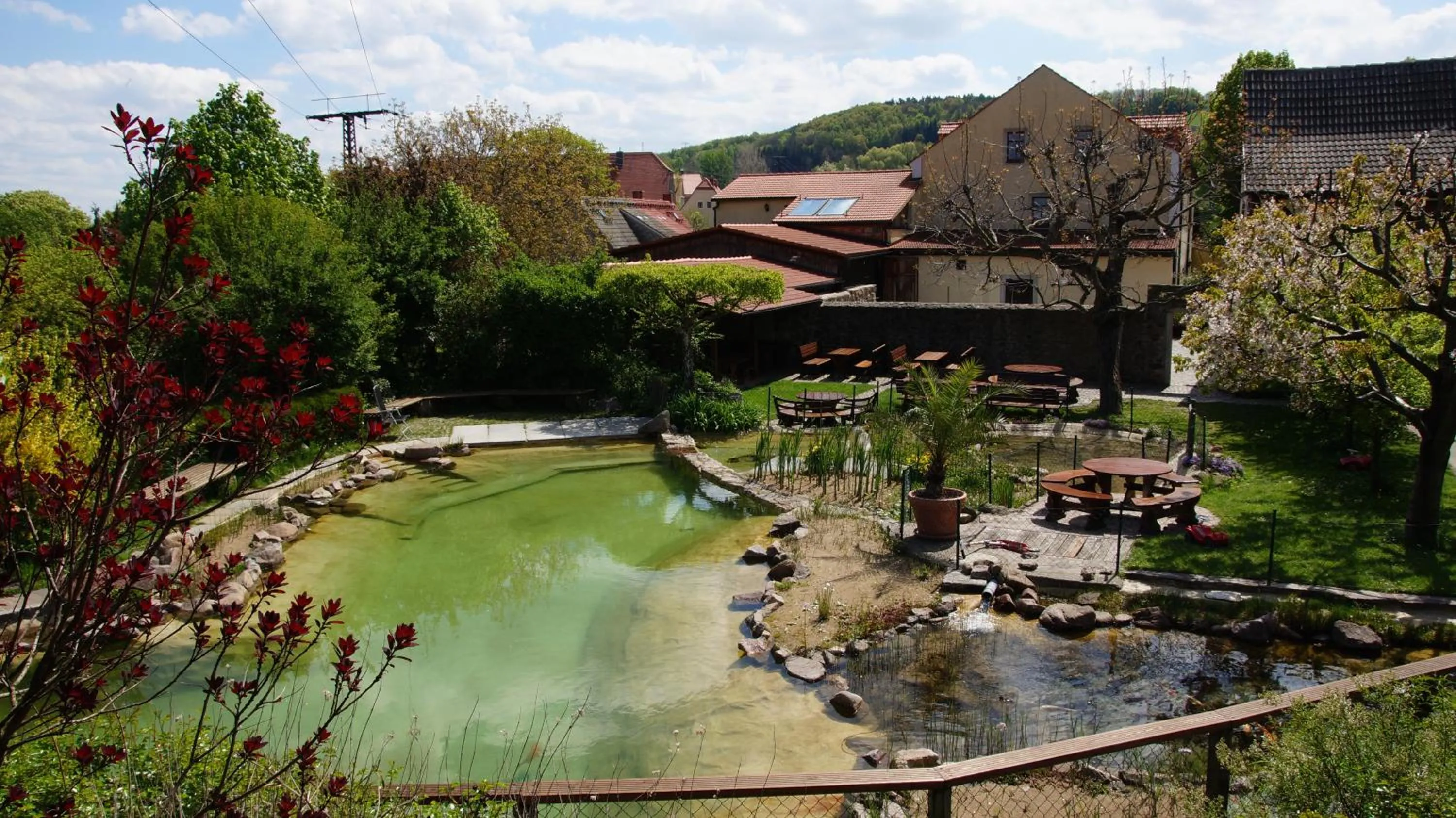 Garden in Landhotel Gut Wildberg mit Sauna