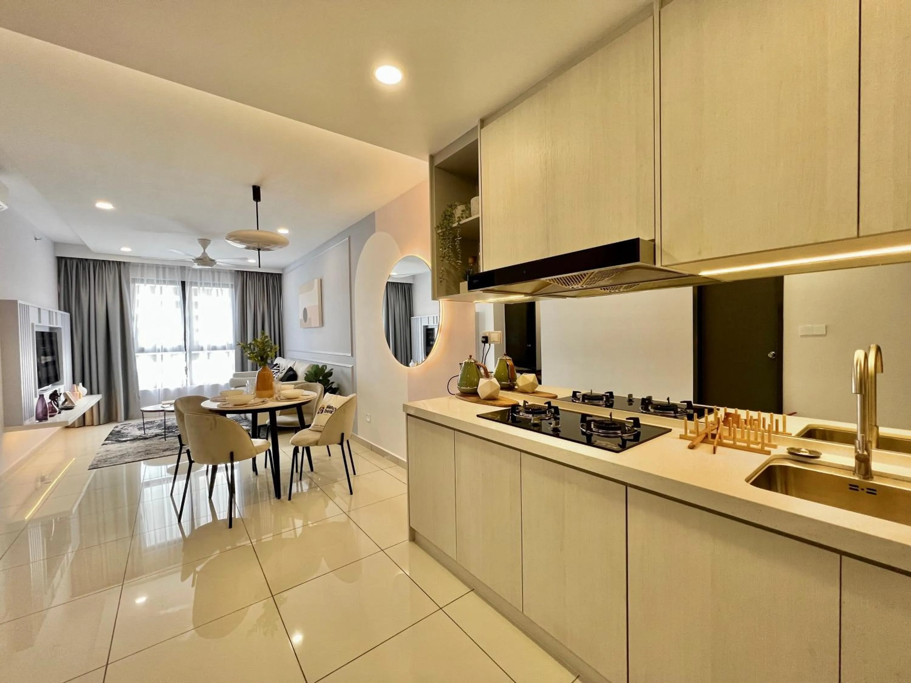 Kitchen or kitchenette in Gaia Residence, Gamuda Gardens Rawang by Sleepy Bear