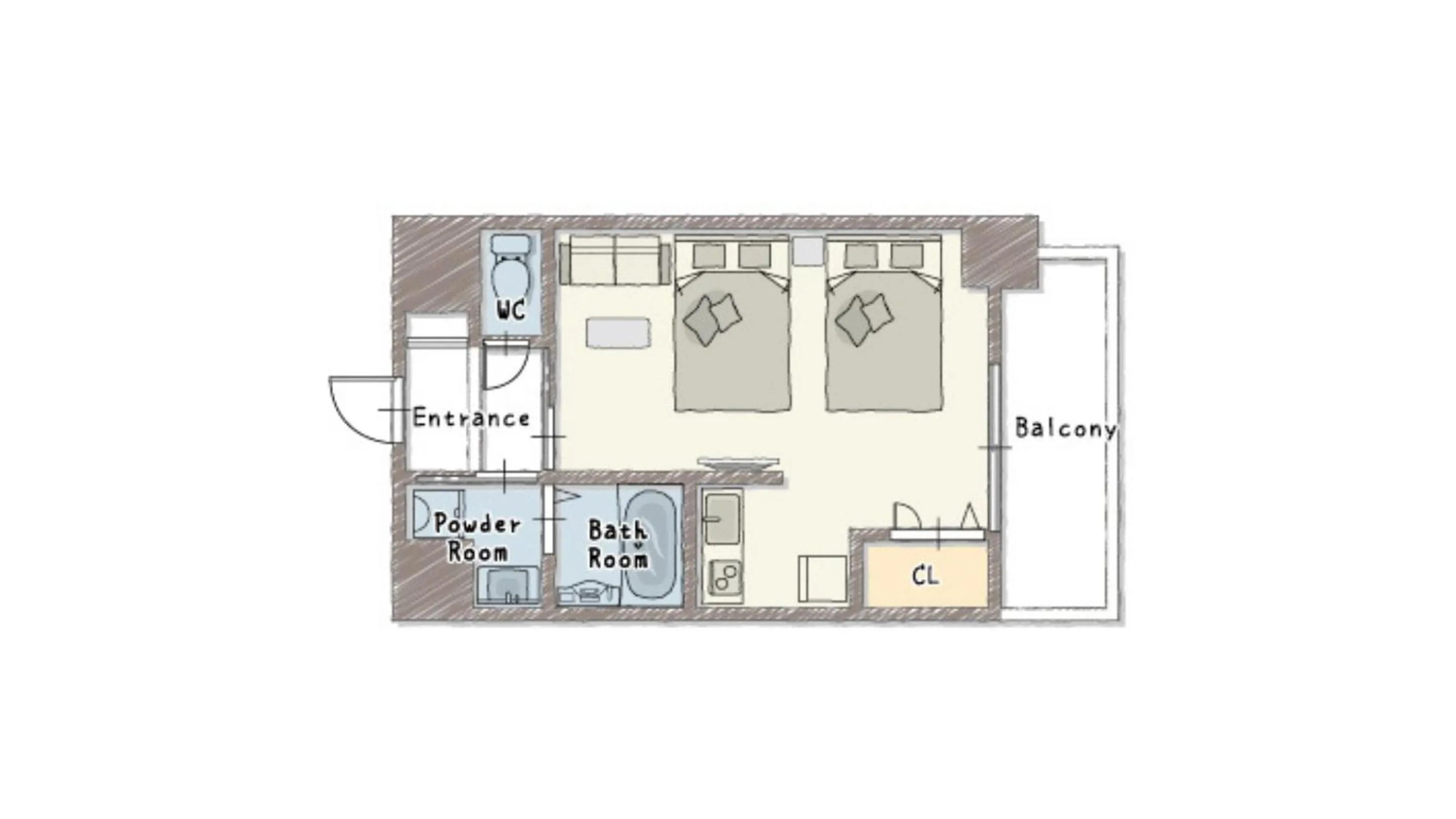 Floor plan in BON Condominium Namba Ebisu