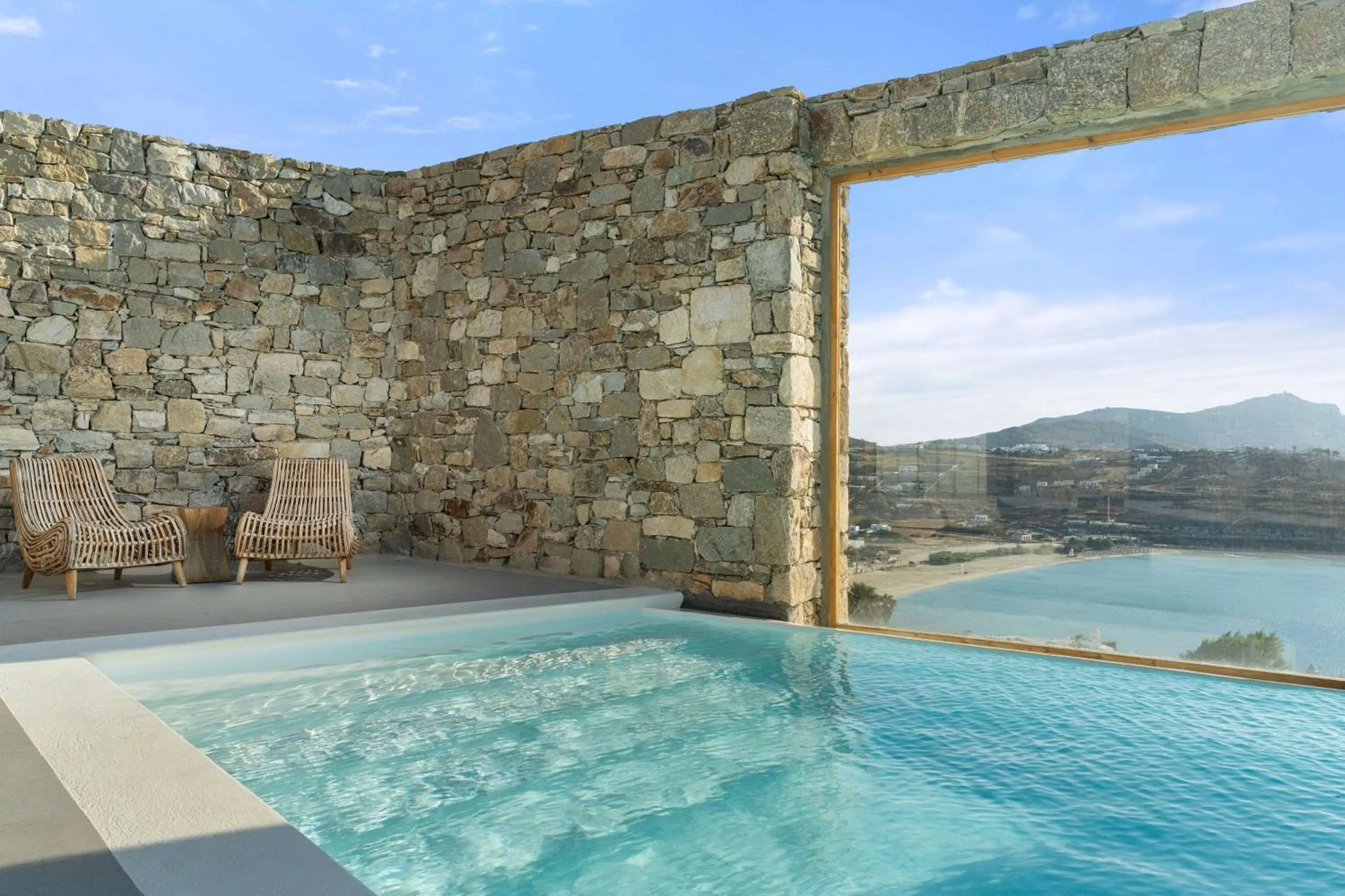 Pool view in Radisson Blu Euphoria Resort, Mykonos
