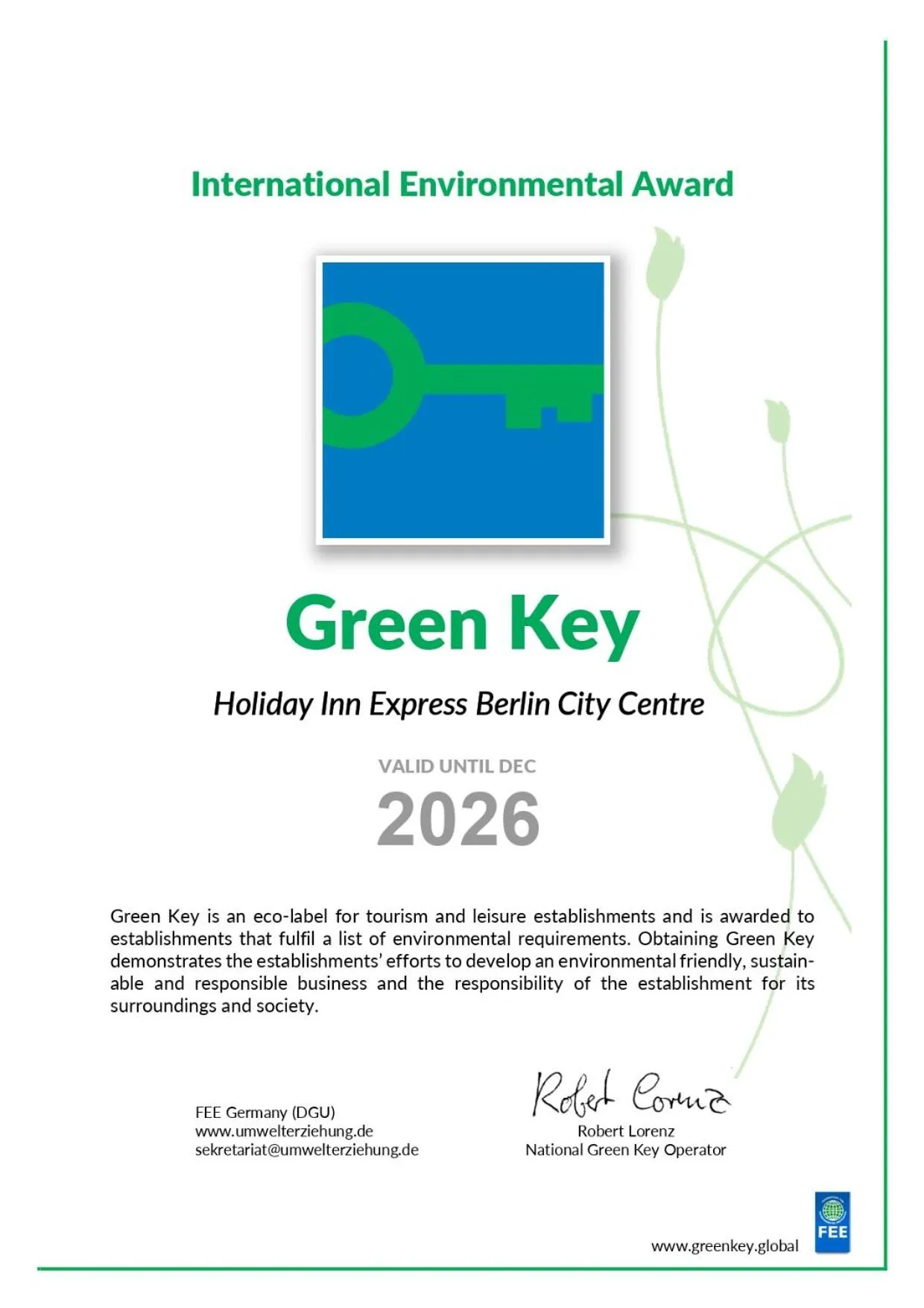 Logo/Certificate/Sign in Holiday Inn Express Berlin City Centre by IHG