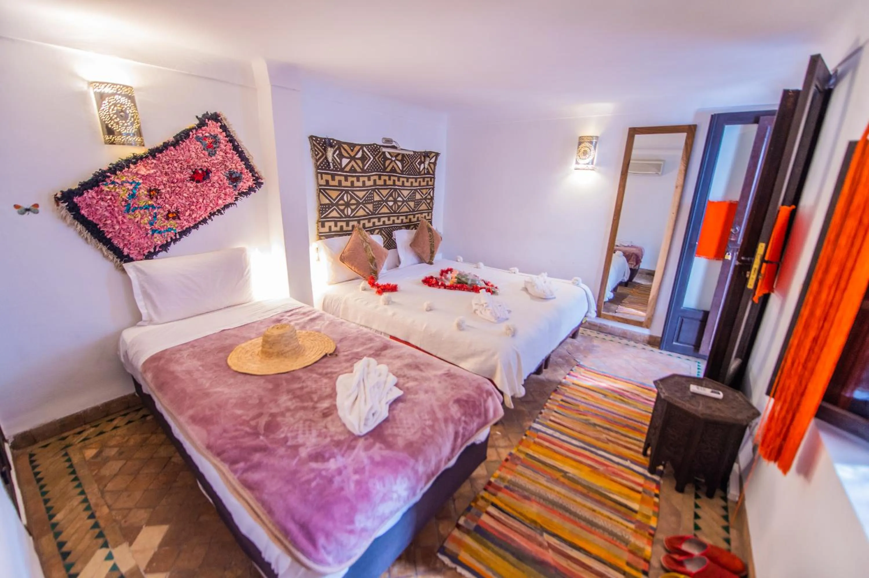 Bed in Riad Khabia & Spa