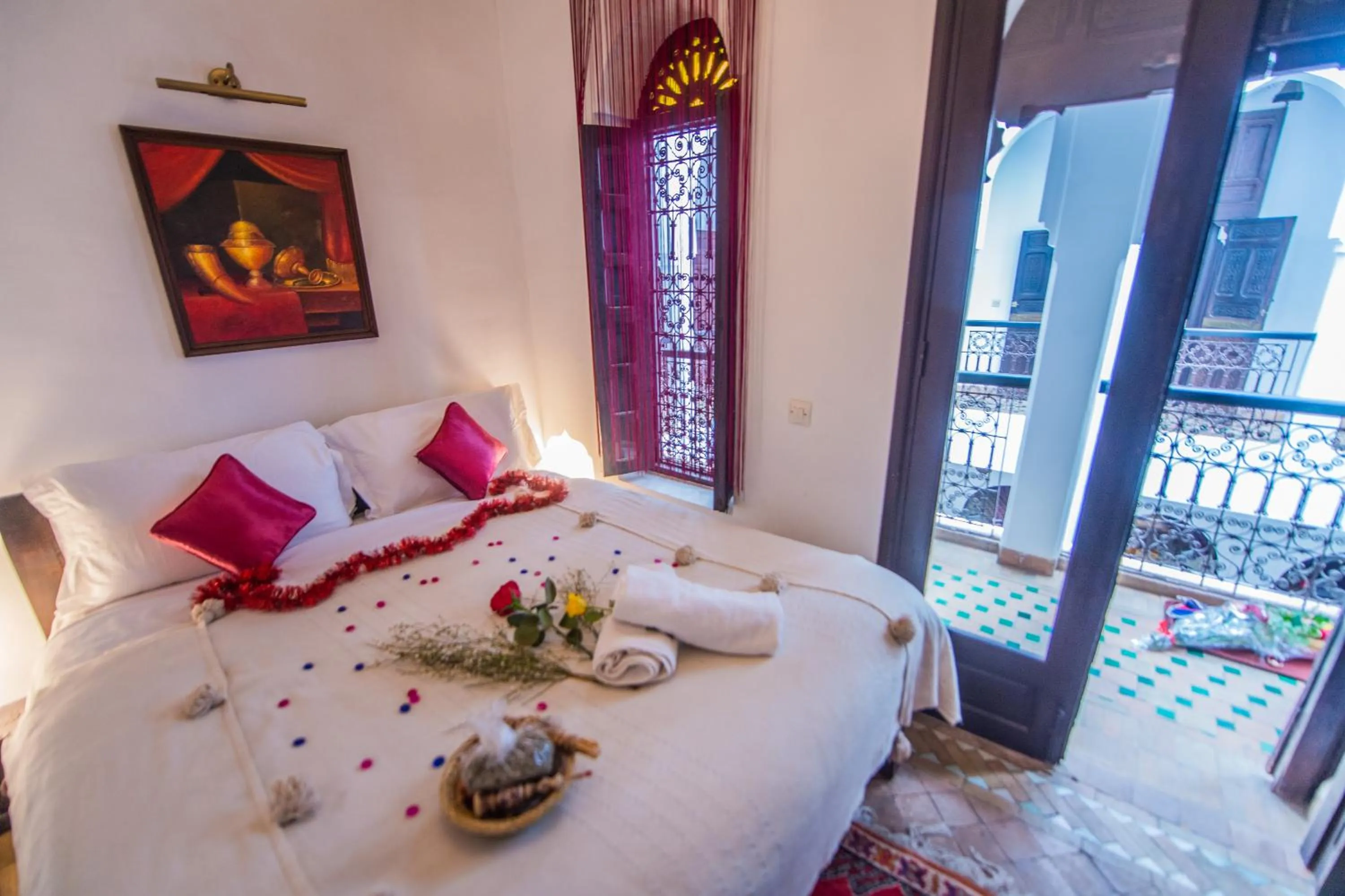 Bed in Riad Khabia & Spa