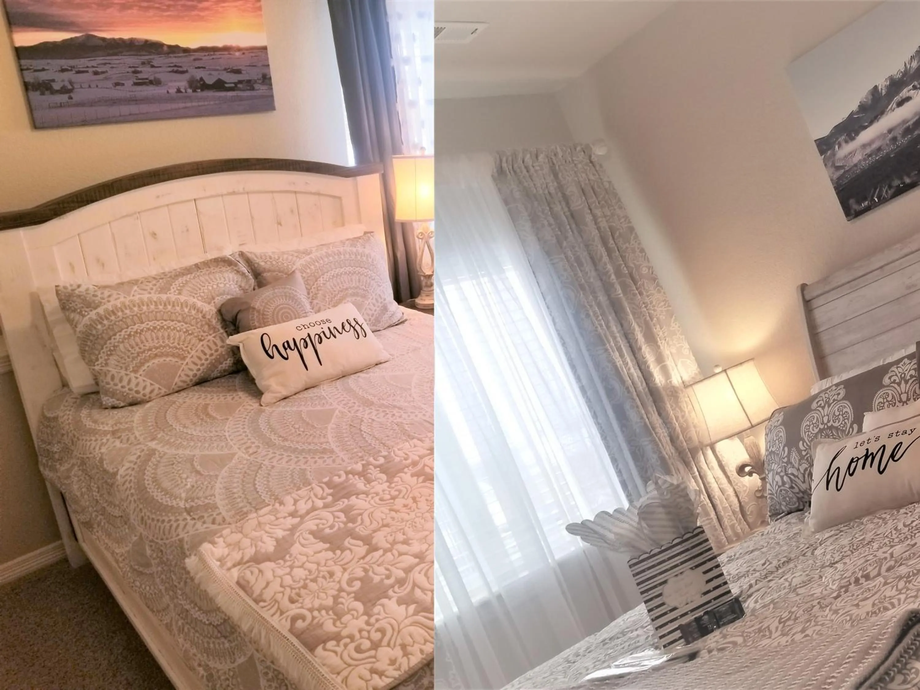 Bedroom, Bed in Peak Valley Manor, a Modern Farmhouse