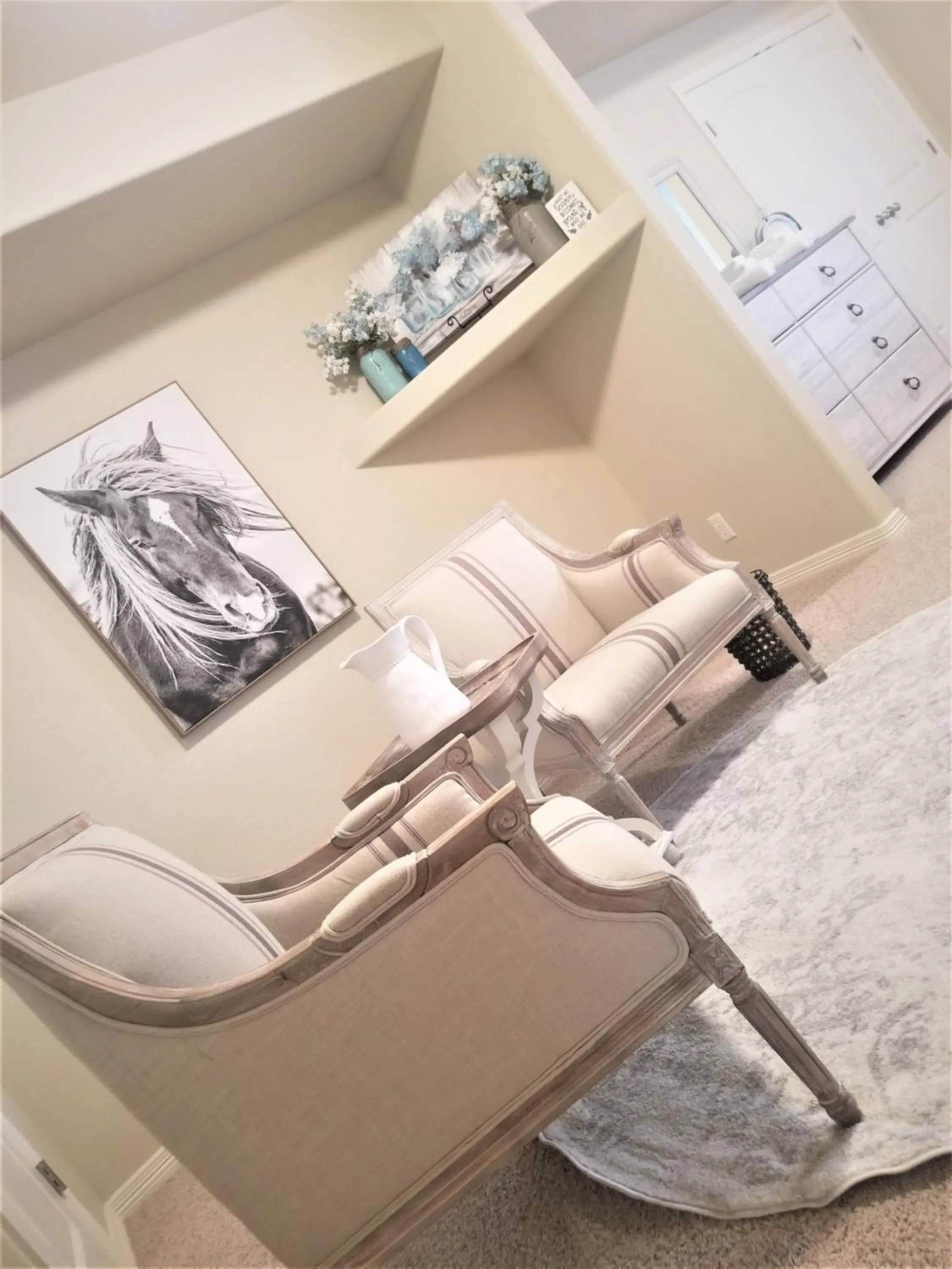 Seating area, Bed in Peak Valley Manor, a Modern Farmhouse