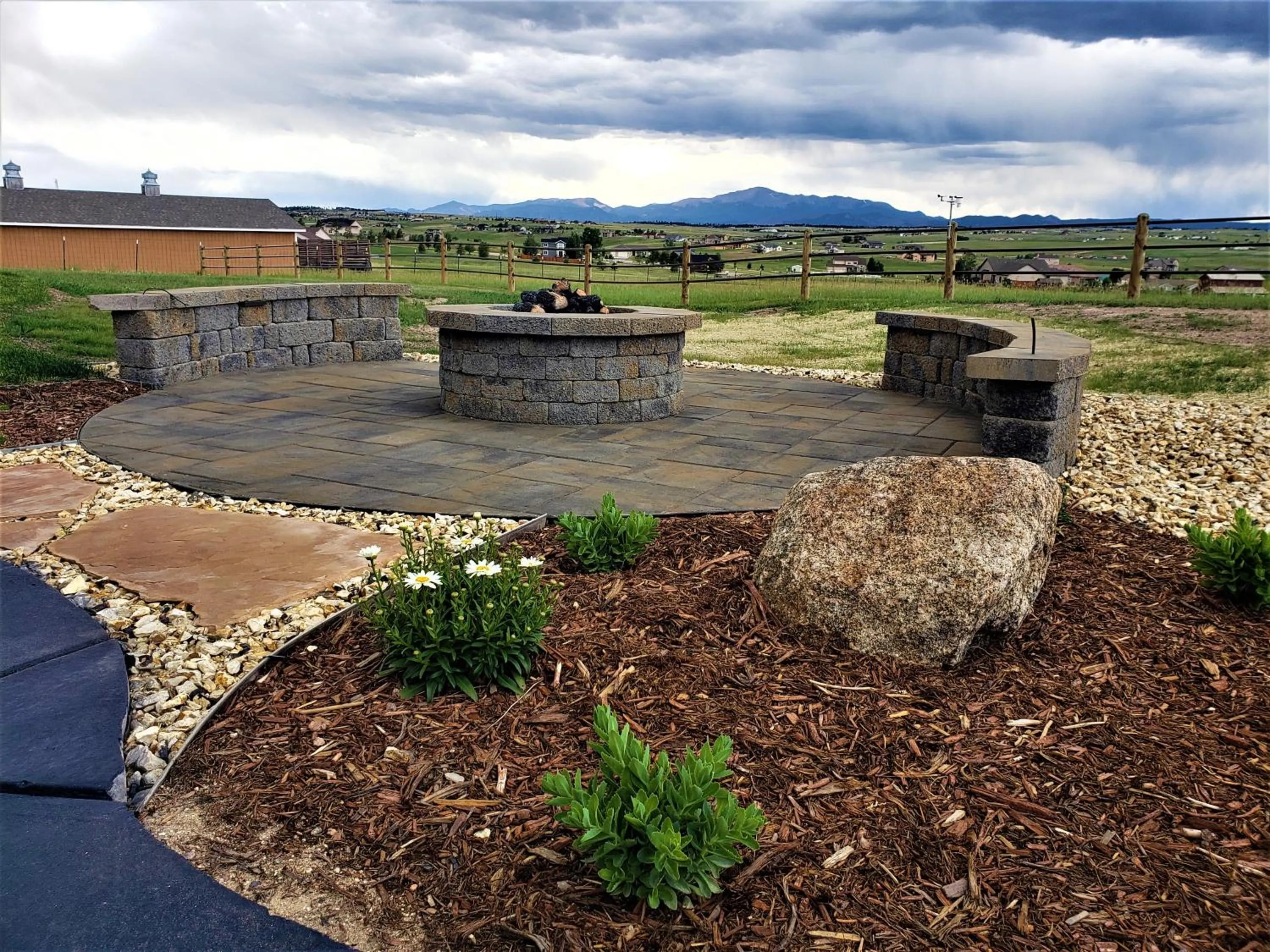 Balcony/Terrace in Peak Valley Manor, a Modern Farmhouse
