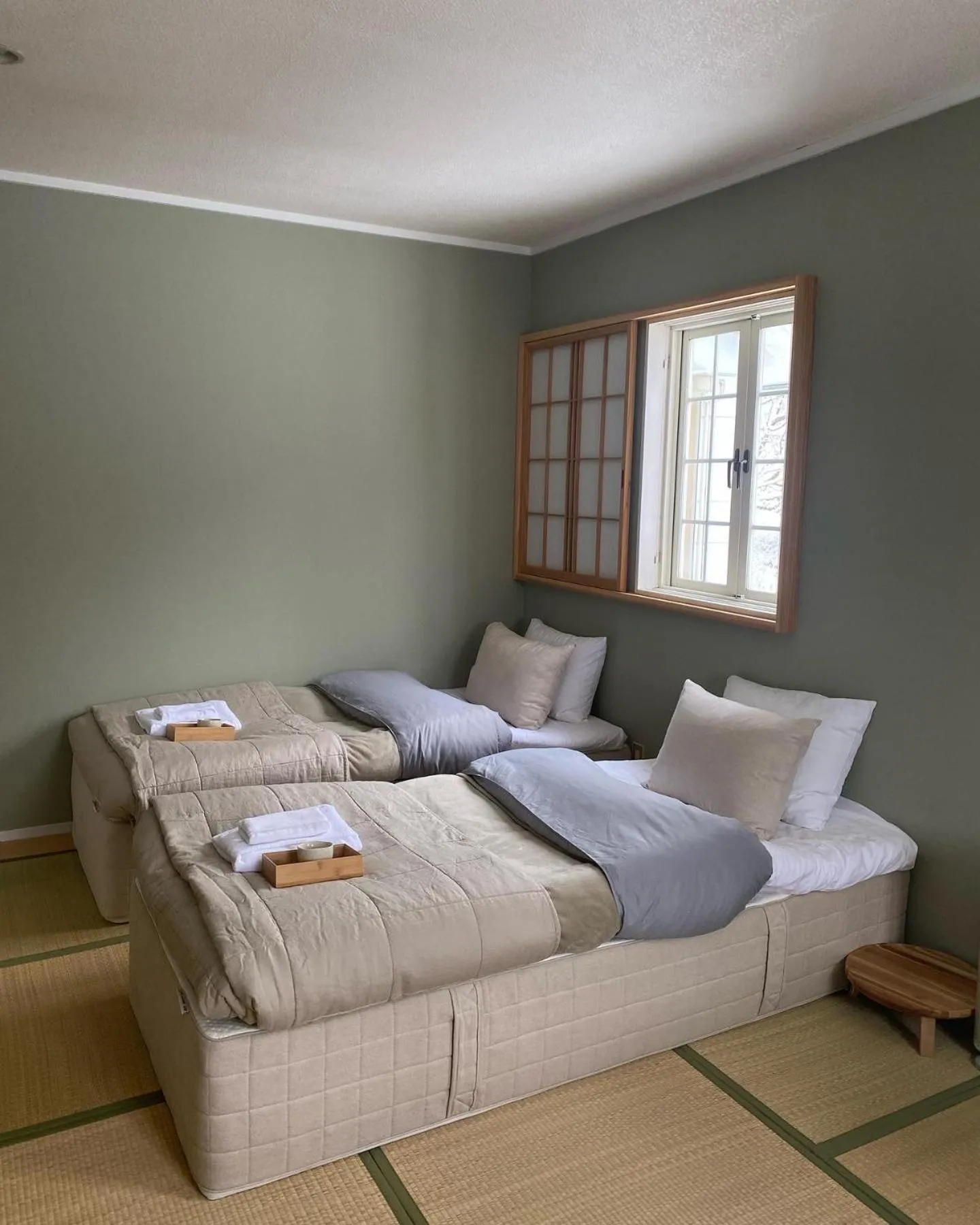 Bed in Myoko Forest Lodge