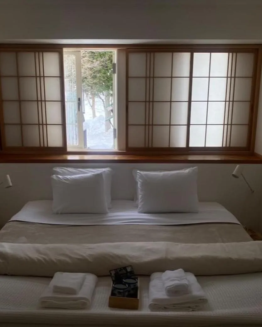 Bed in Myoko Forest Lodge