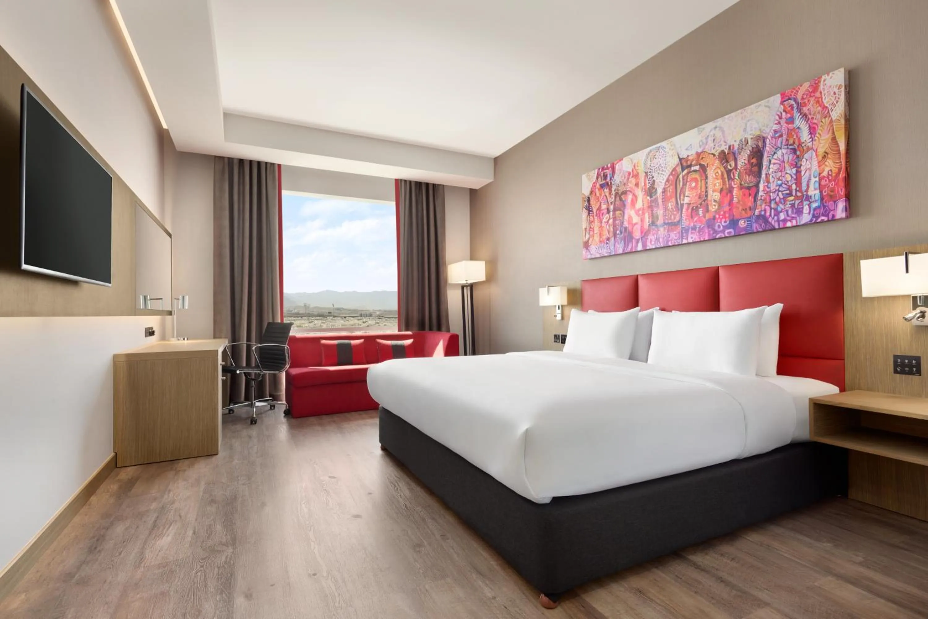 Mountain view, Bed in Ramada Encore by Wyndham Muscat Al-Ghubra