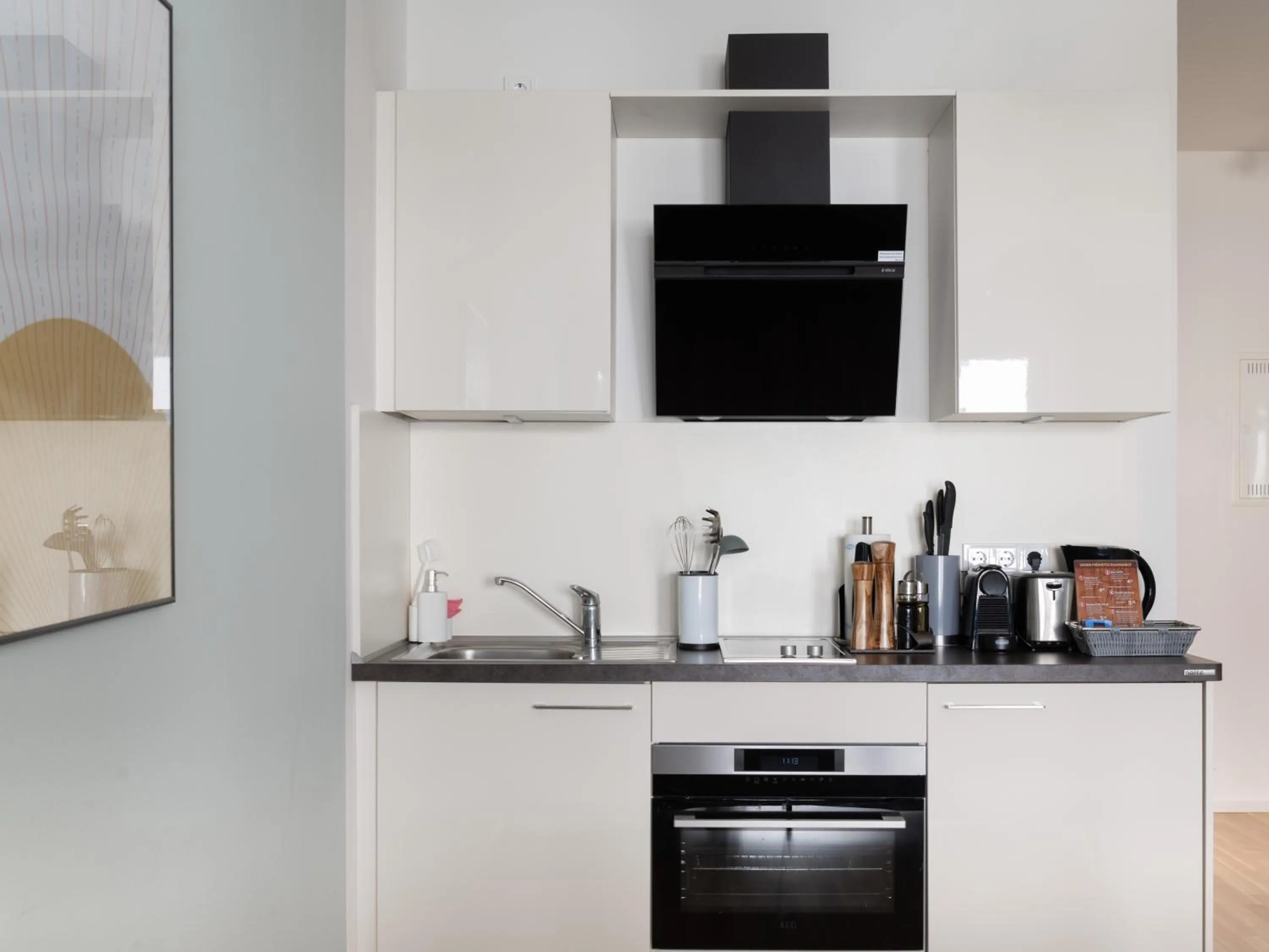 Kitchen or kitchenette in Limehome Trier Nikolaus-Leis-Straße