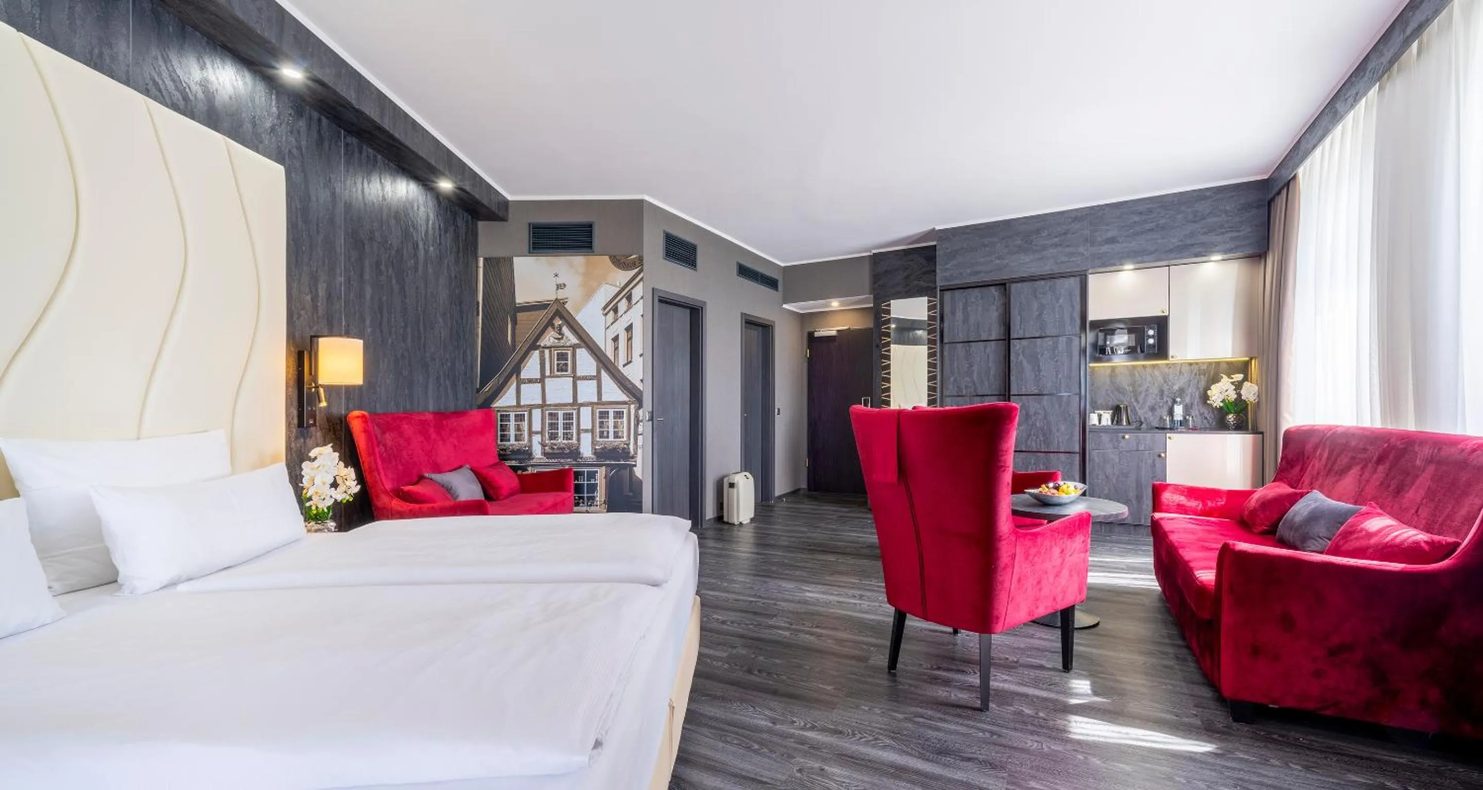 Bed in PLAZA Premium Schwerin Sure Hotel Collection by Best Western
