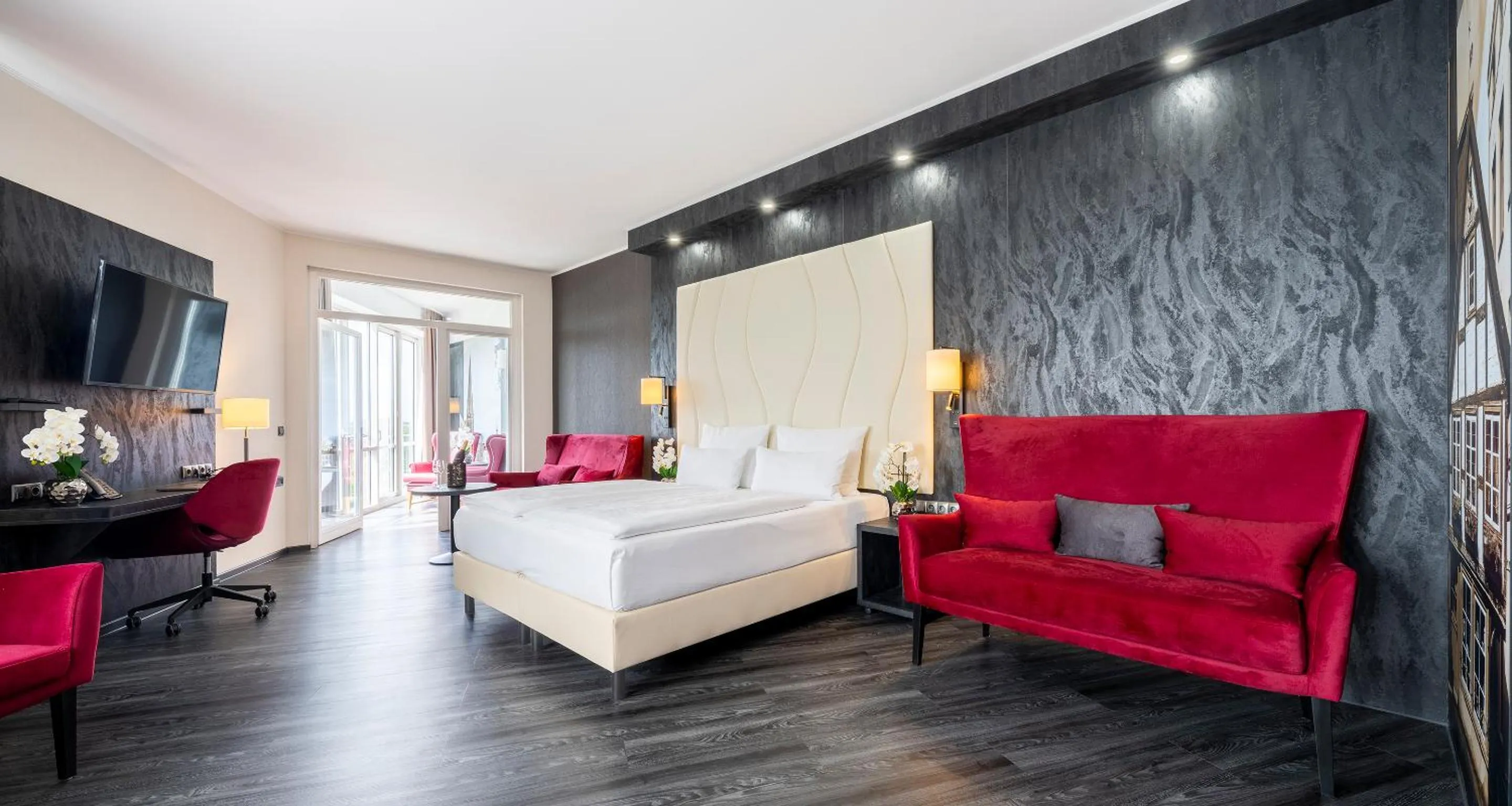 Bed in PLAZA Premium Schwerin Sure Hotel Collection by Best Western