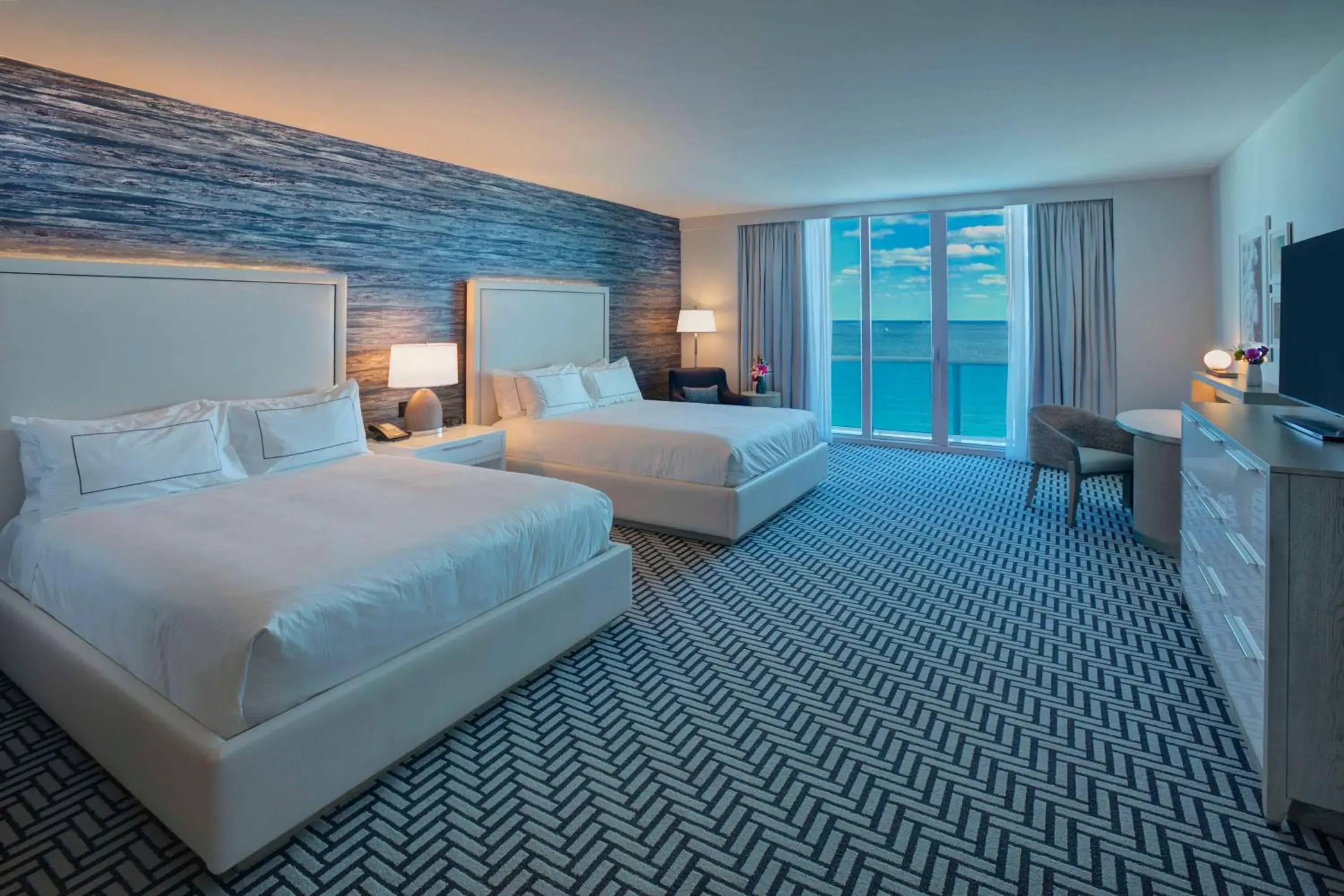 Premium Queen Room with Two Queen Beds and Balcony - Oceanfront in Hotel Maren Fort Lauderdale Beach, Curio Collection By Hilton Premium Queen Room with Two Queen Beds and Balcony - Oceanfront in Hotel Maren Fort Lauderdale Beach, Curio Collection By Hilton