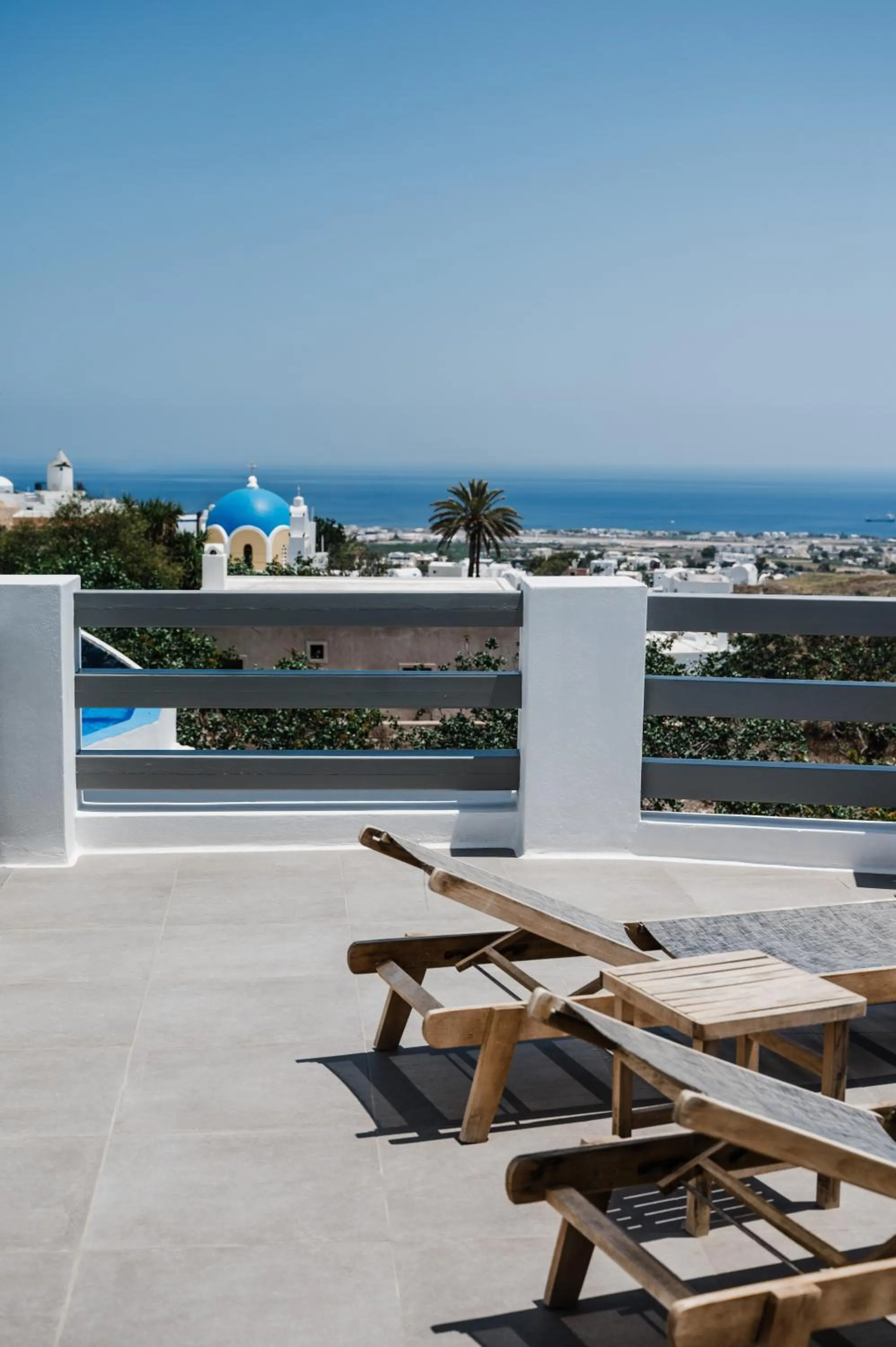 Pool view in Amphitrite Suites Santorini