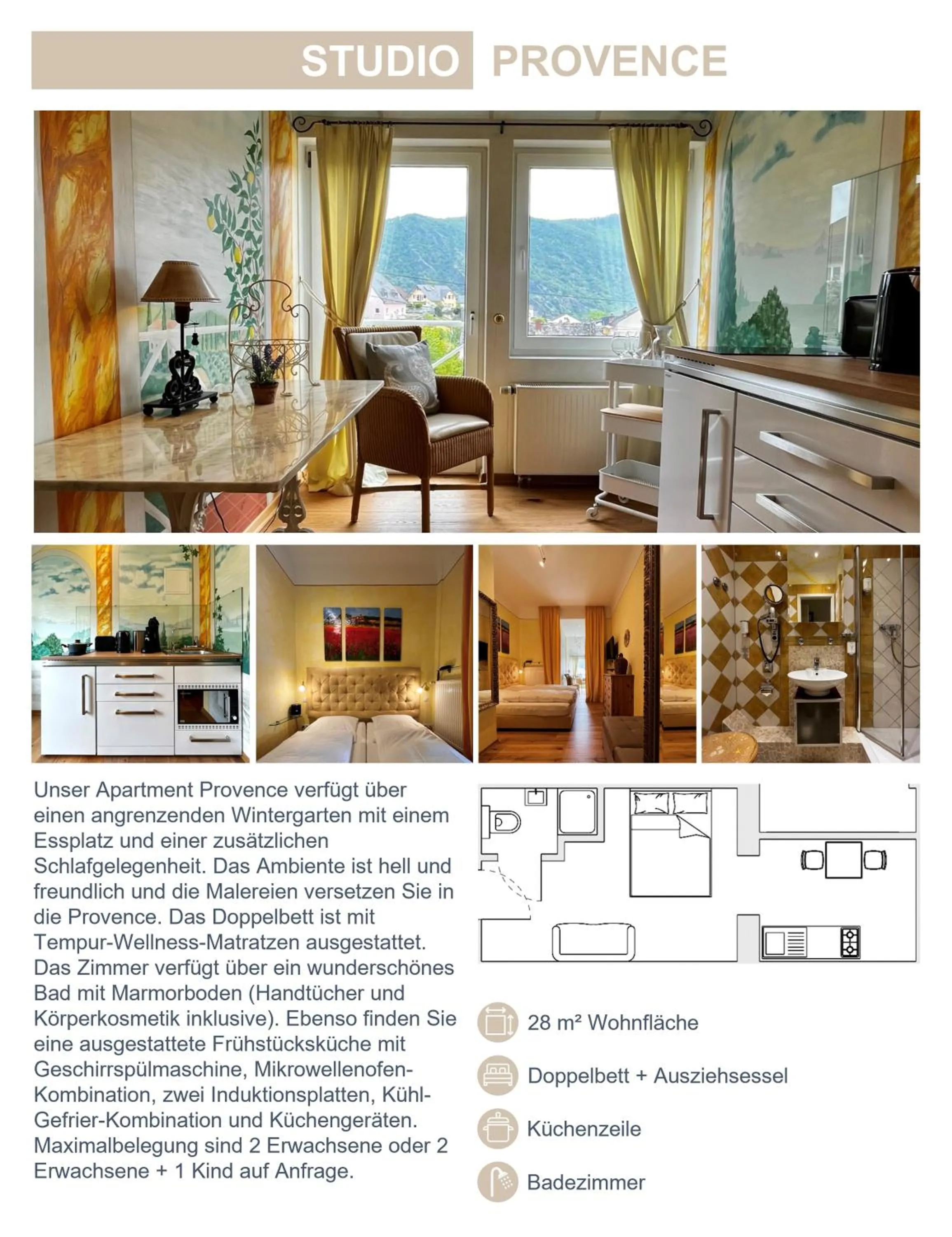 Photo of the whole room in PARK VILLA zentral am Mittelrhein Zimmer&Apartments Self check in Aparthotel