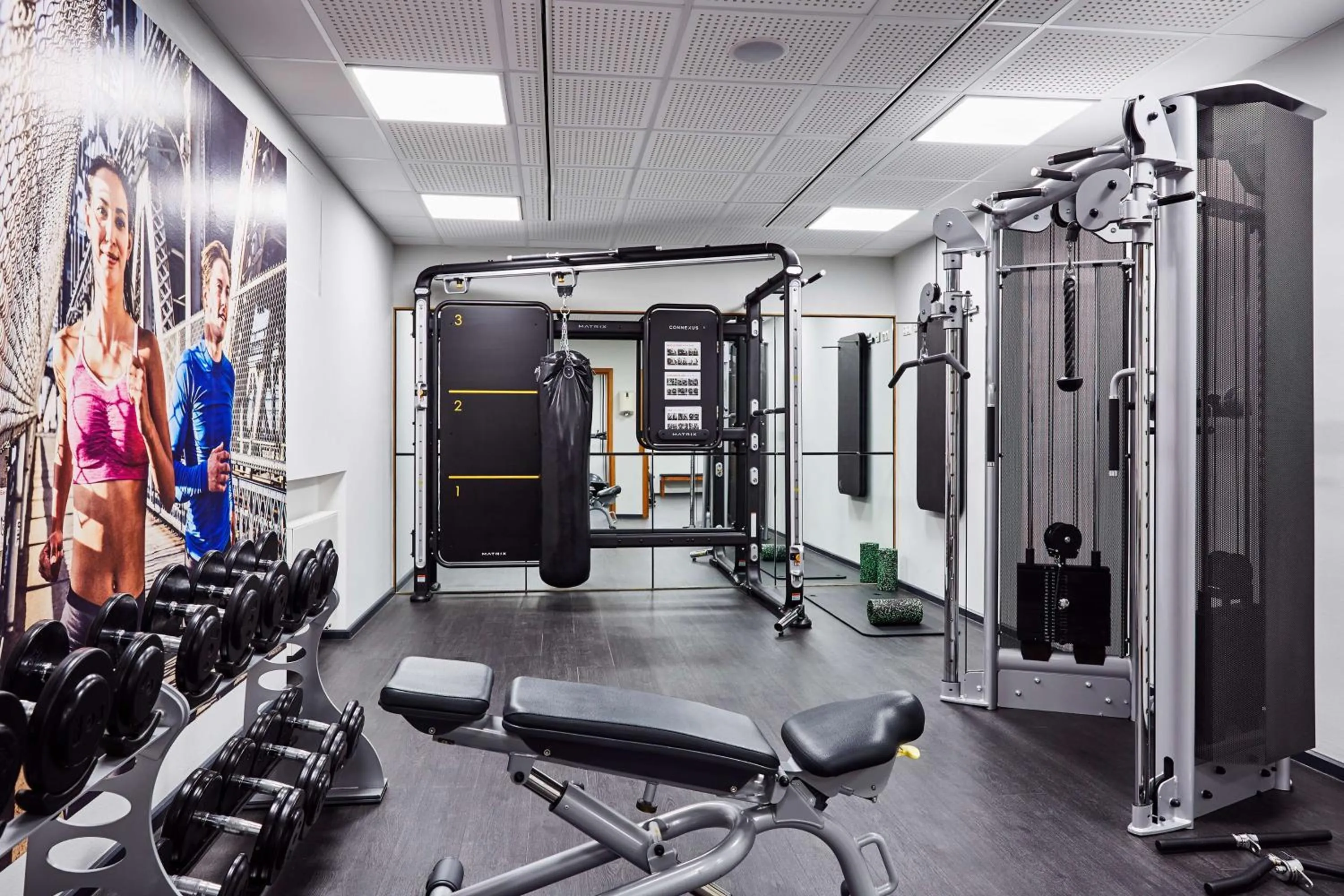 Fitness centre/facilities in Lindner Hotel Frankfurt Main Plaza, part of JdV by Hyatt