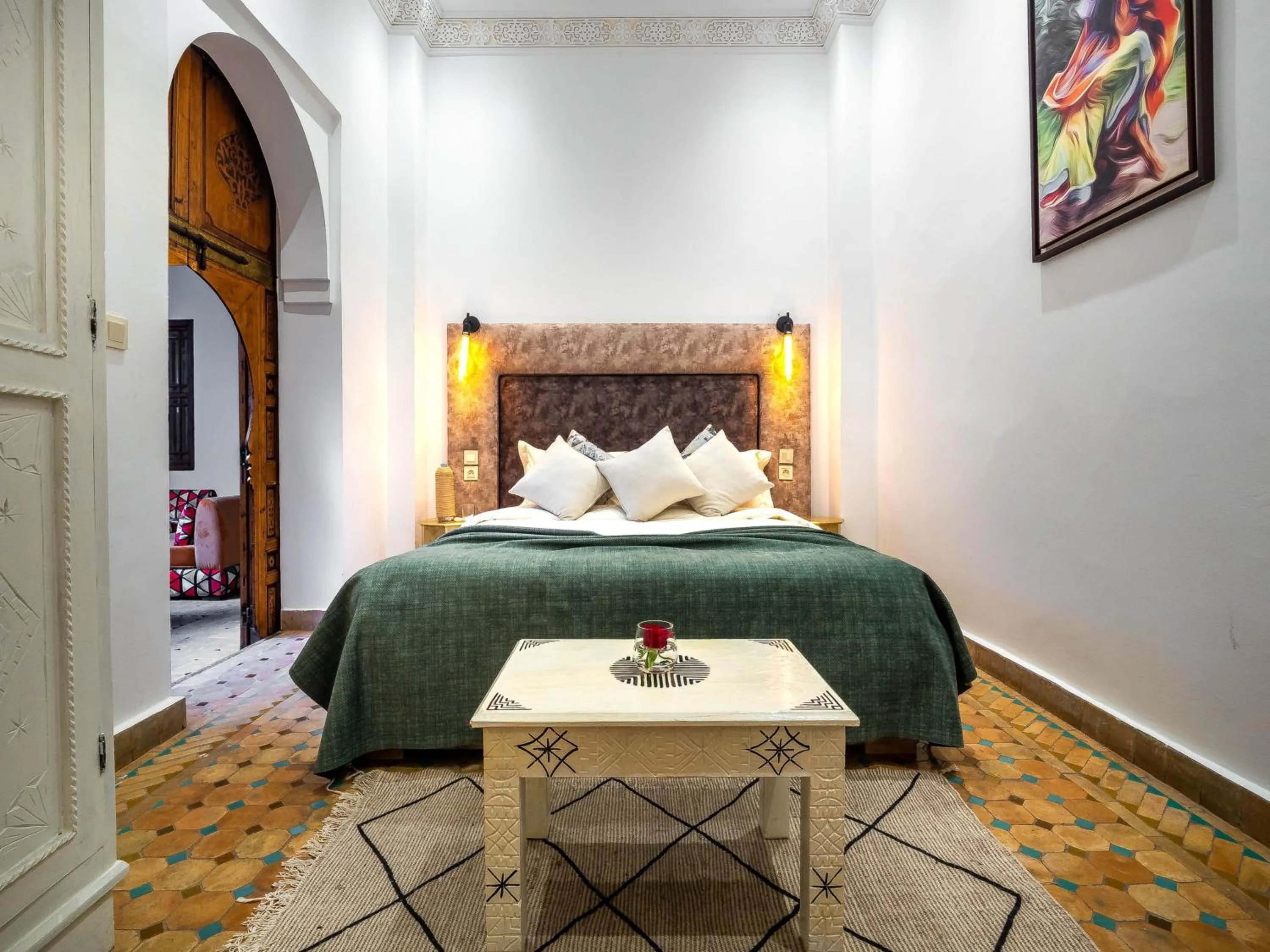 Bed in Riad La Croix Berbere Deluxe