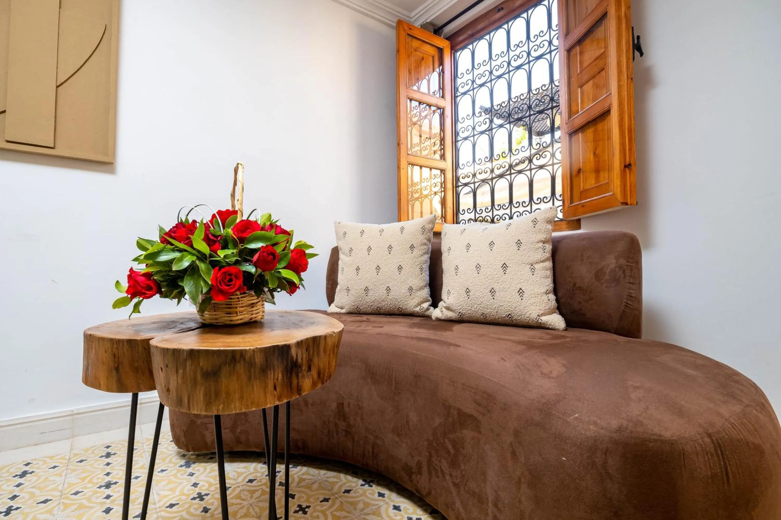 Seating area in Riad La Croix Berbere Deluxe