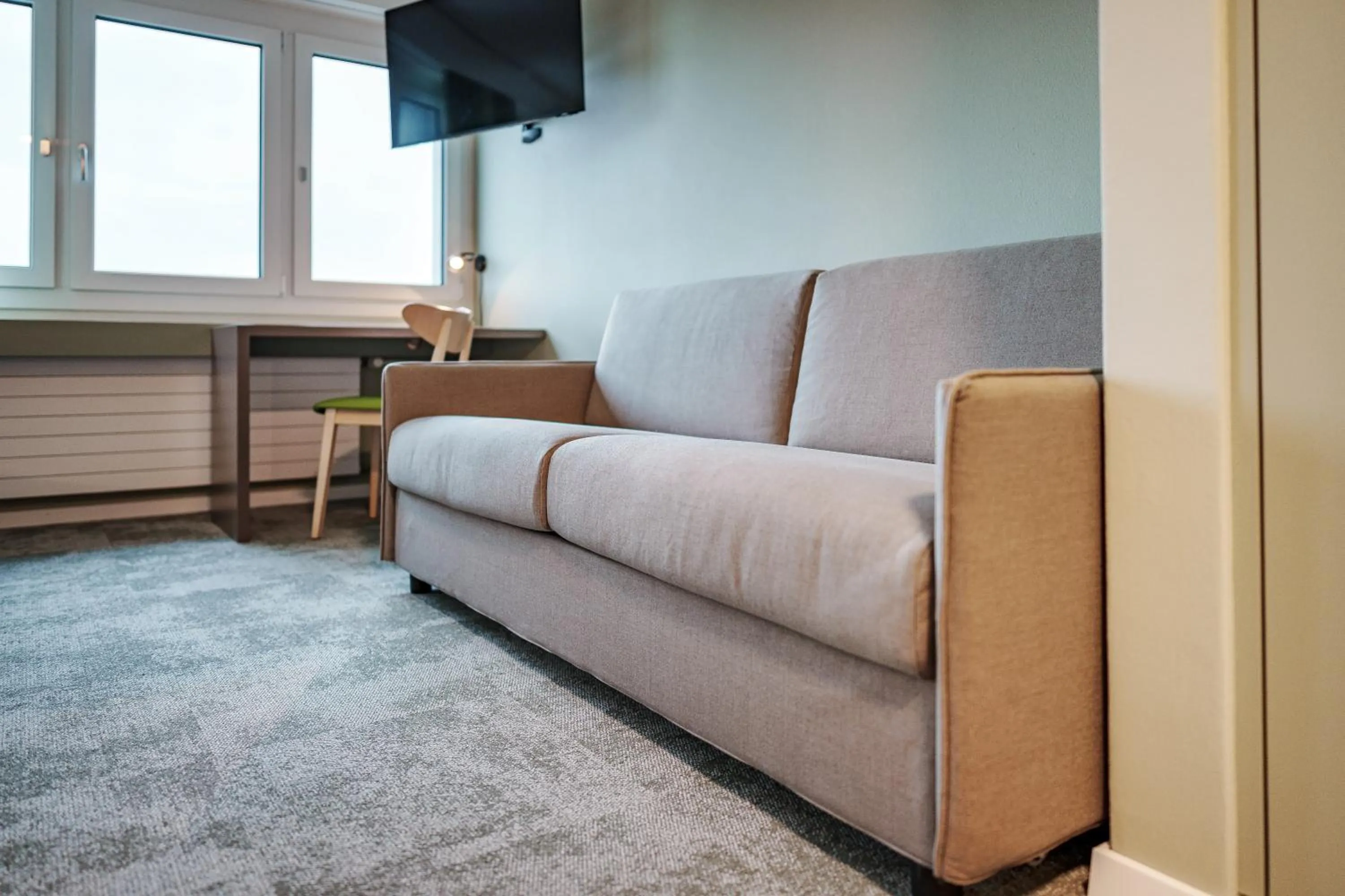 Seating area in flexymotel Wil