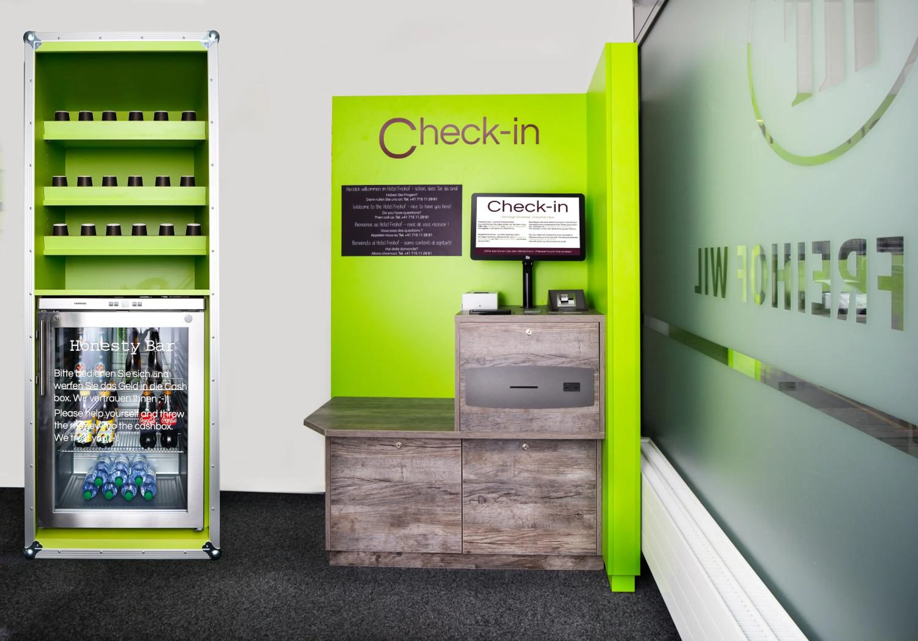 Lobby or reception in flexymotel Wil