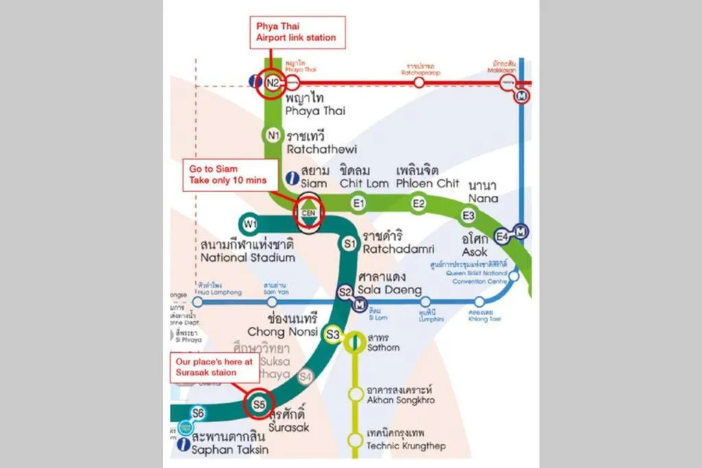 S1 Large Duplex Silom 3 Beds, Full Kitchen WIFI