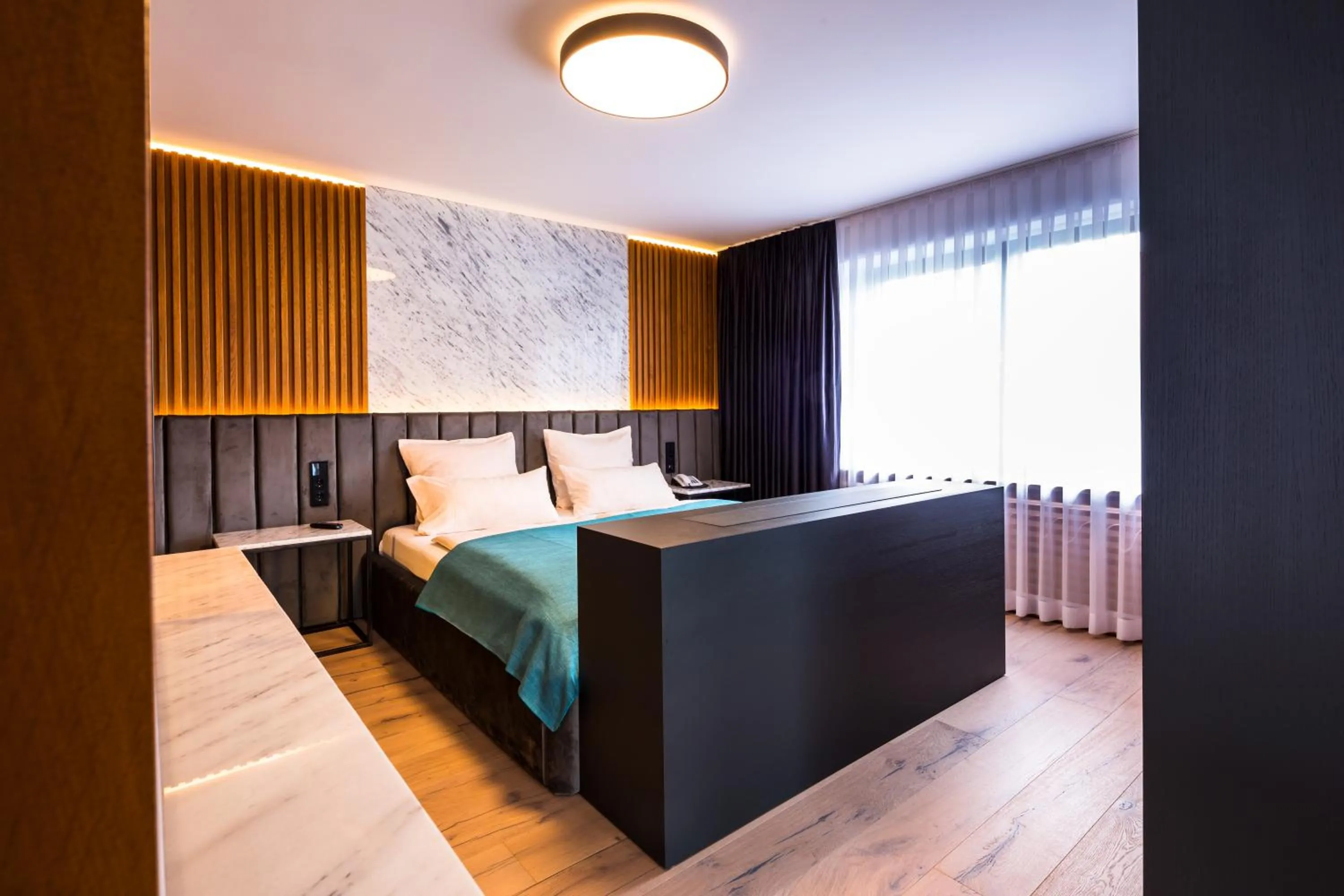 Bedroom, Bed in Hotel am Hopfensee