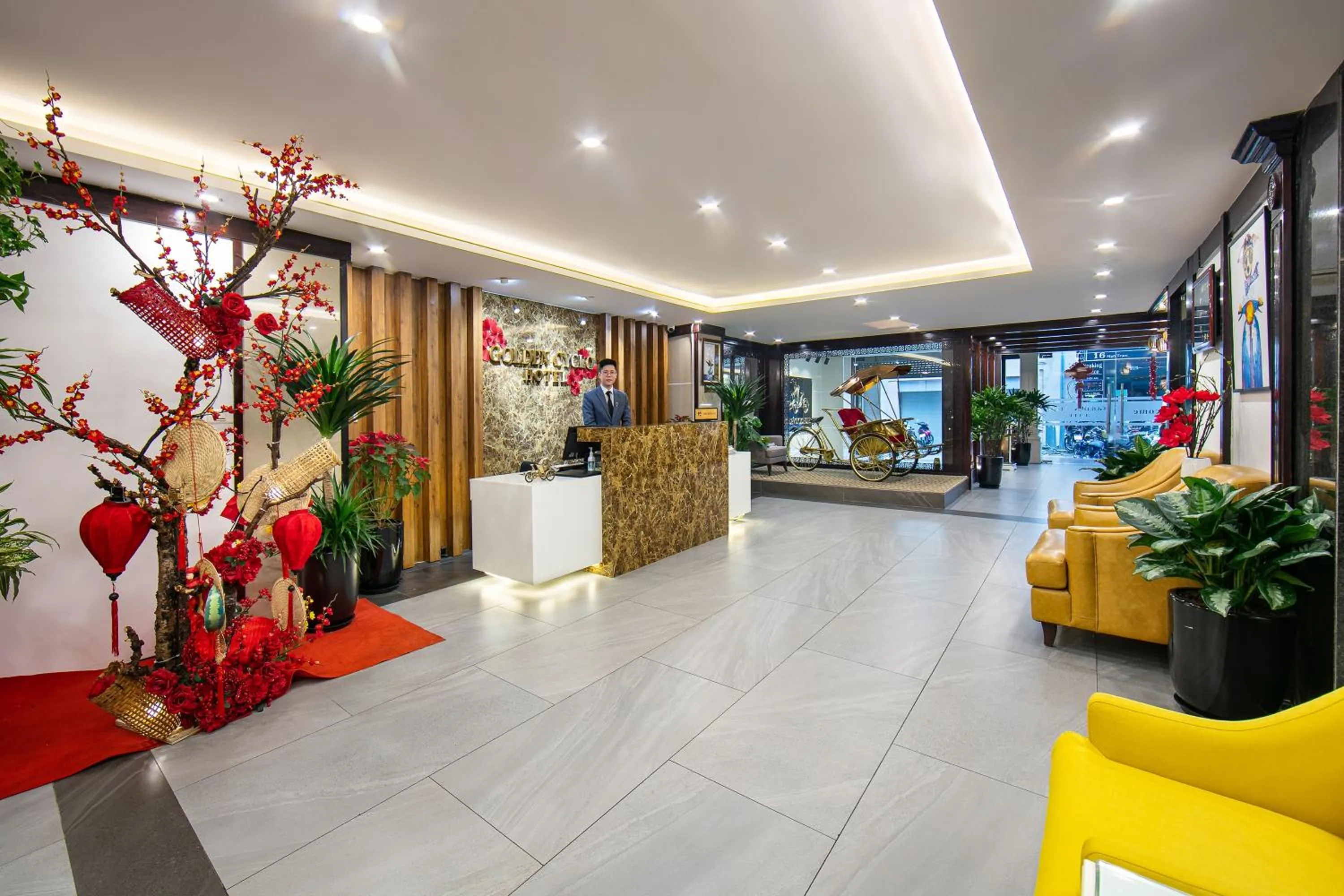Lobby or reception in San Premium Hotel