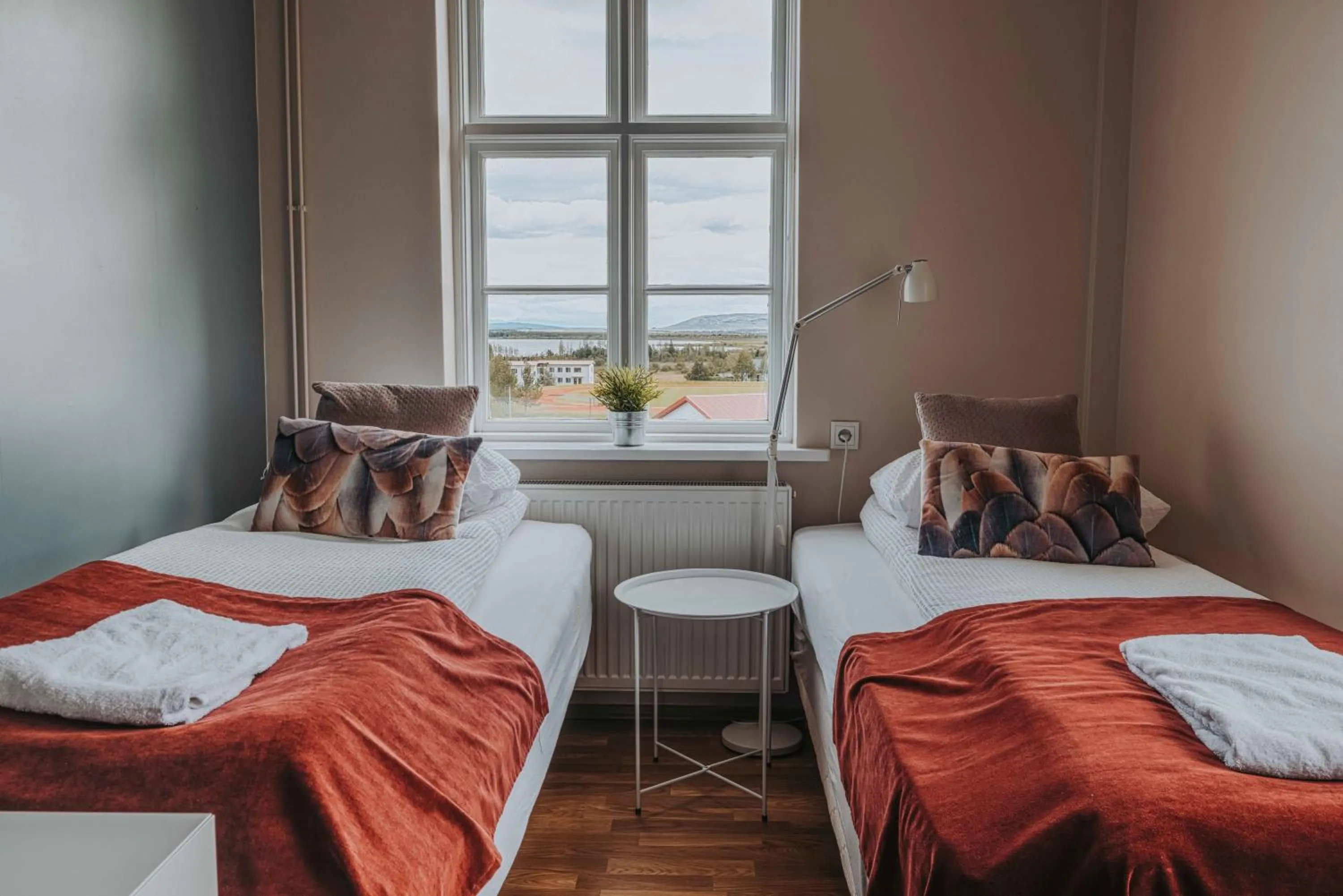 Bed in Héradsskólinn Historic Guesthouse