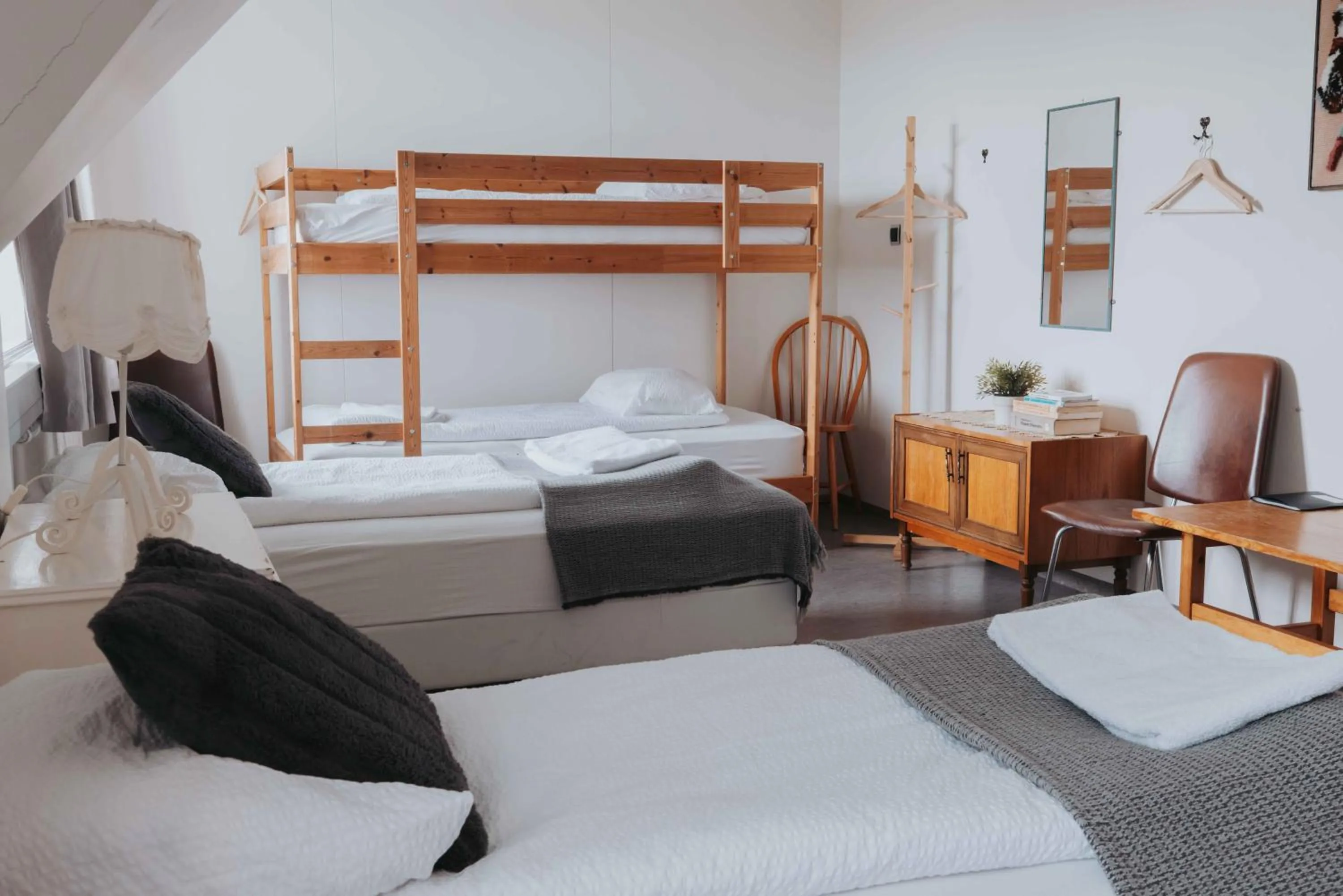 Bed in Héradsskólinn Historic Guesthouse